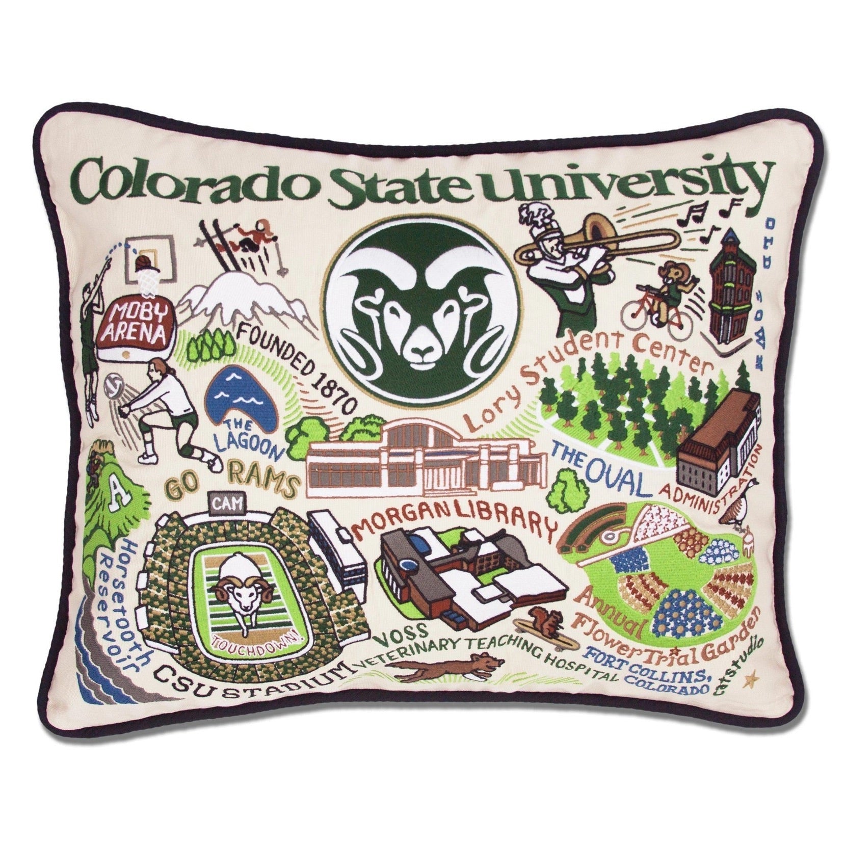 Colorado State University Collegiate Embroidered Pillow、mySite、g9winljtr