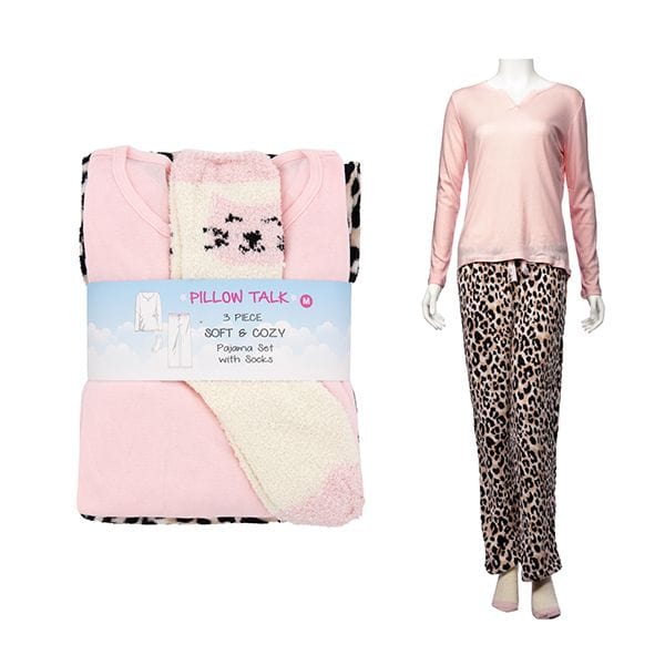 Leopard Cat Pajama Sock SET, Cozy Toesie Long Sleeve Shirt, Pajama and Sock Set -、mySite、g9winljtr