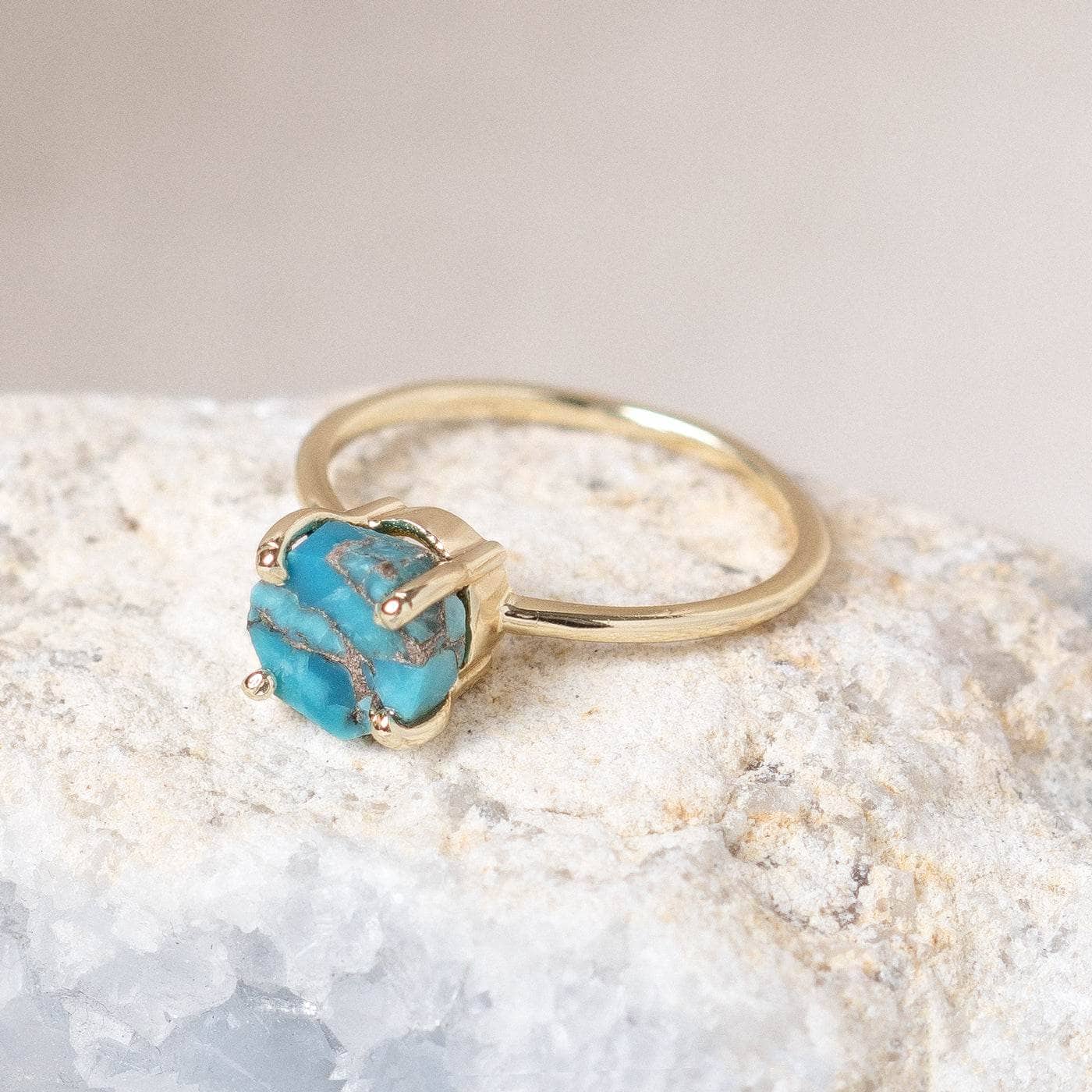 Natural Turquoise Raw Freeform Gold or Silver Ring、mySite、hinf8tx79