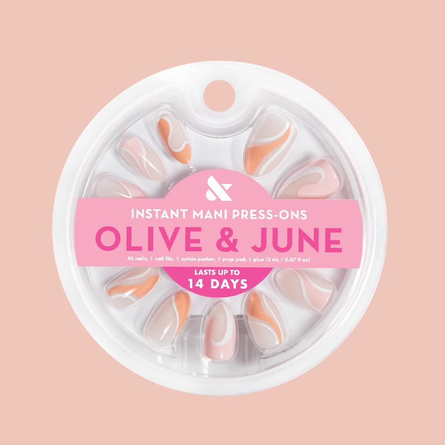 Pink Swirl Mixed Pack - Press-On | Medium | Almond、mySite、solidvoid