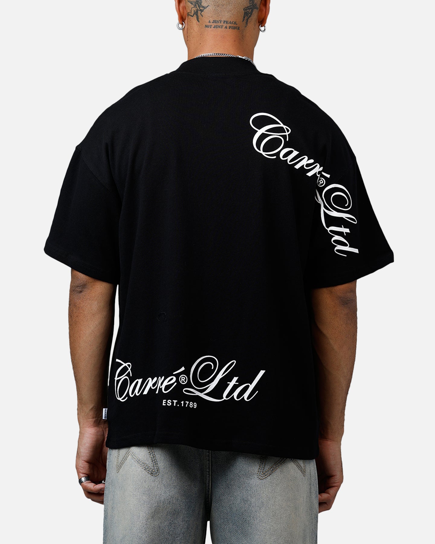 Carre Side Script Oversized T-Shirt Black/White、mySite、zt4zffjzw