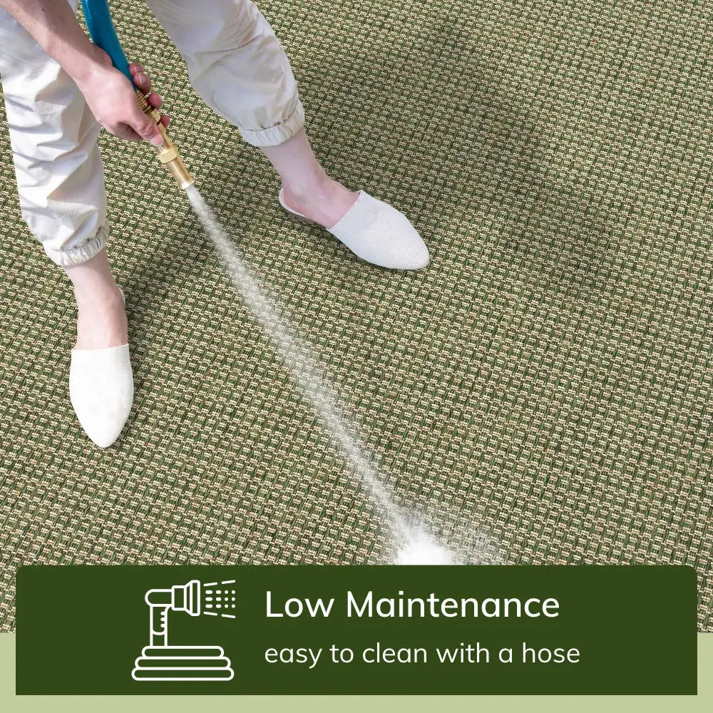 Odin Solid & Striped Border Indoor Outdoor Green Flatweave Rug、mySite、gigharbornorthrealestate