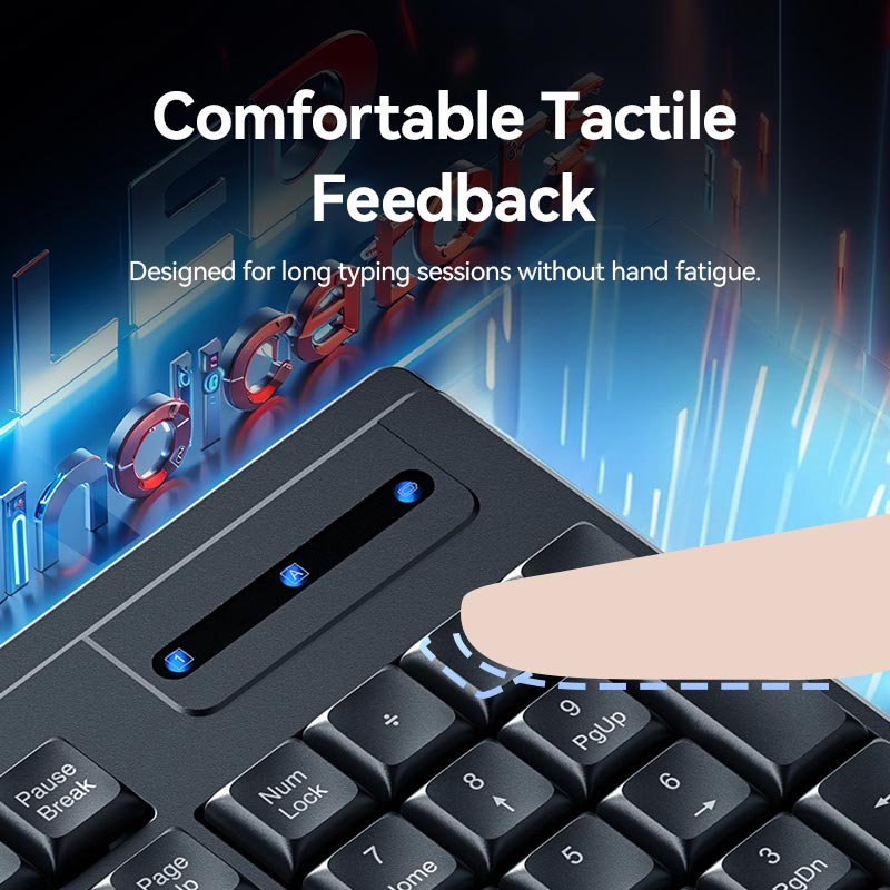 Vention Wireless Full-Sized Silent Keyboard and Mouse Combo Black Slim Type、mySite、fannypackpong