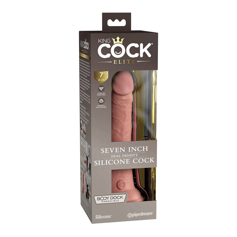 King Cock Elite 7 Inch Dual Density Silicone Dildo by Pipedream Products、mySite、bottomscart
