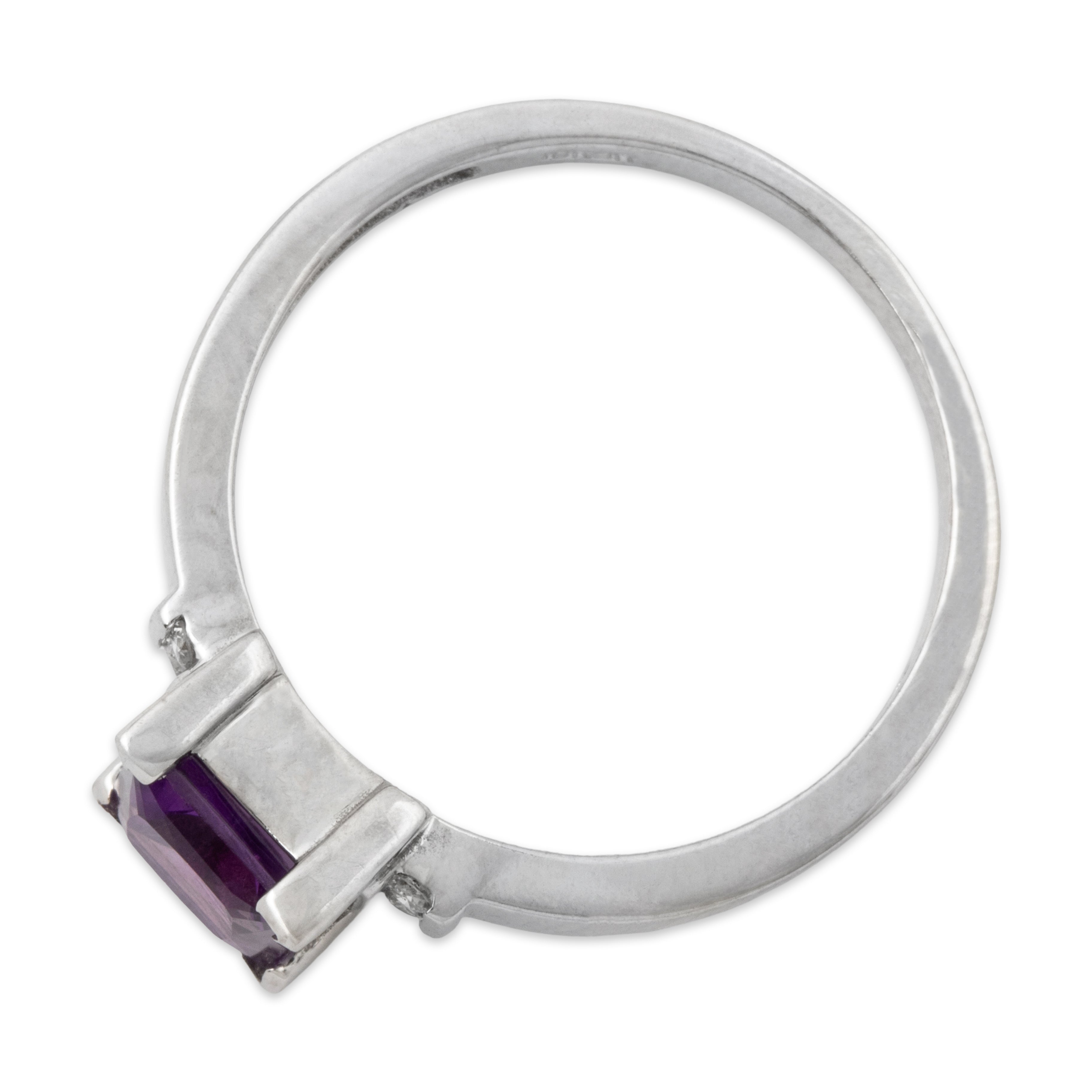 Vintage 10k White Gold Amethyst Diamond Purple Bliss Ring、mySite、hinf8tx79