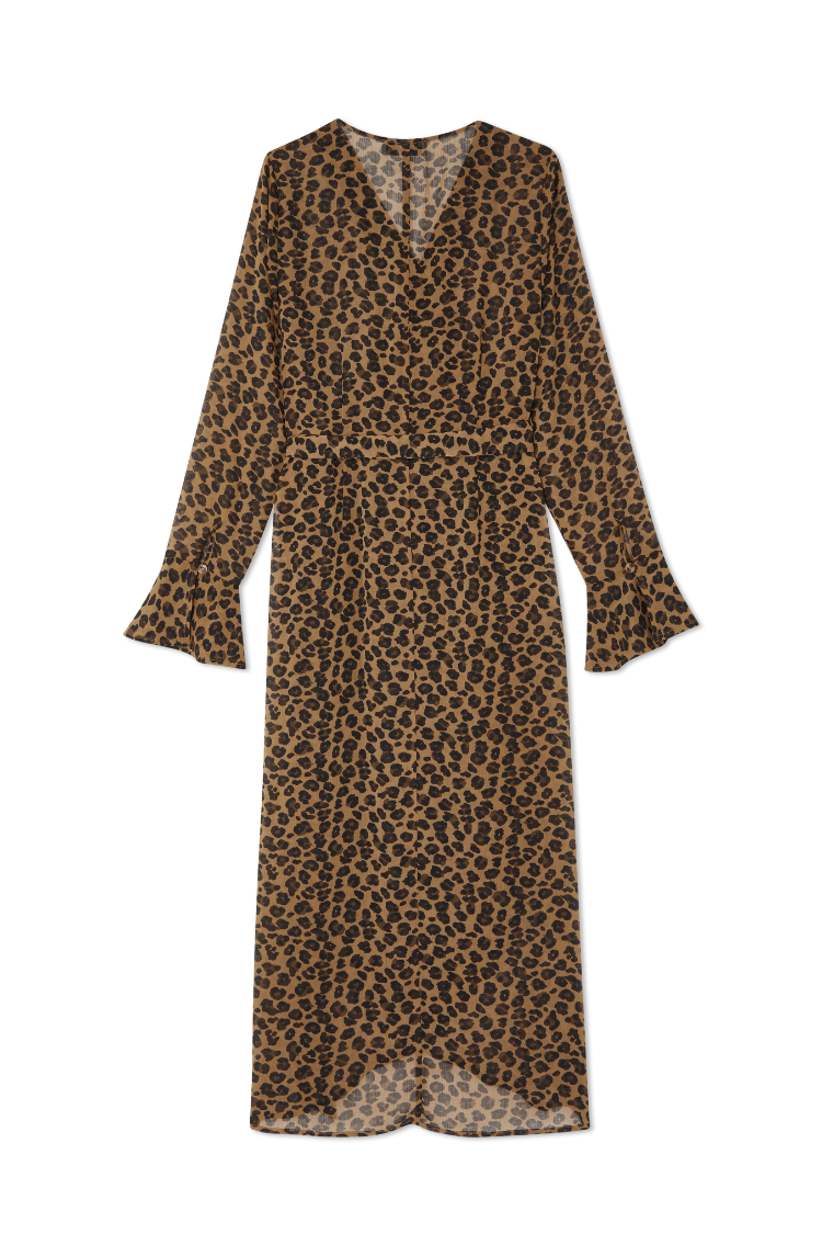 Leopard Lucia Sheer Wrap Dress、mySite、solidvoid