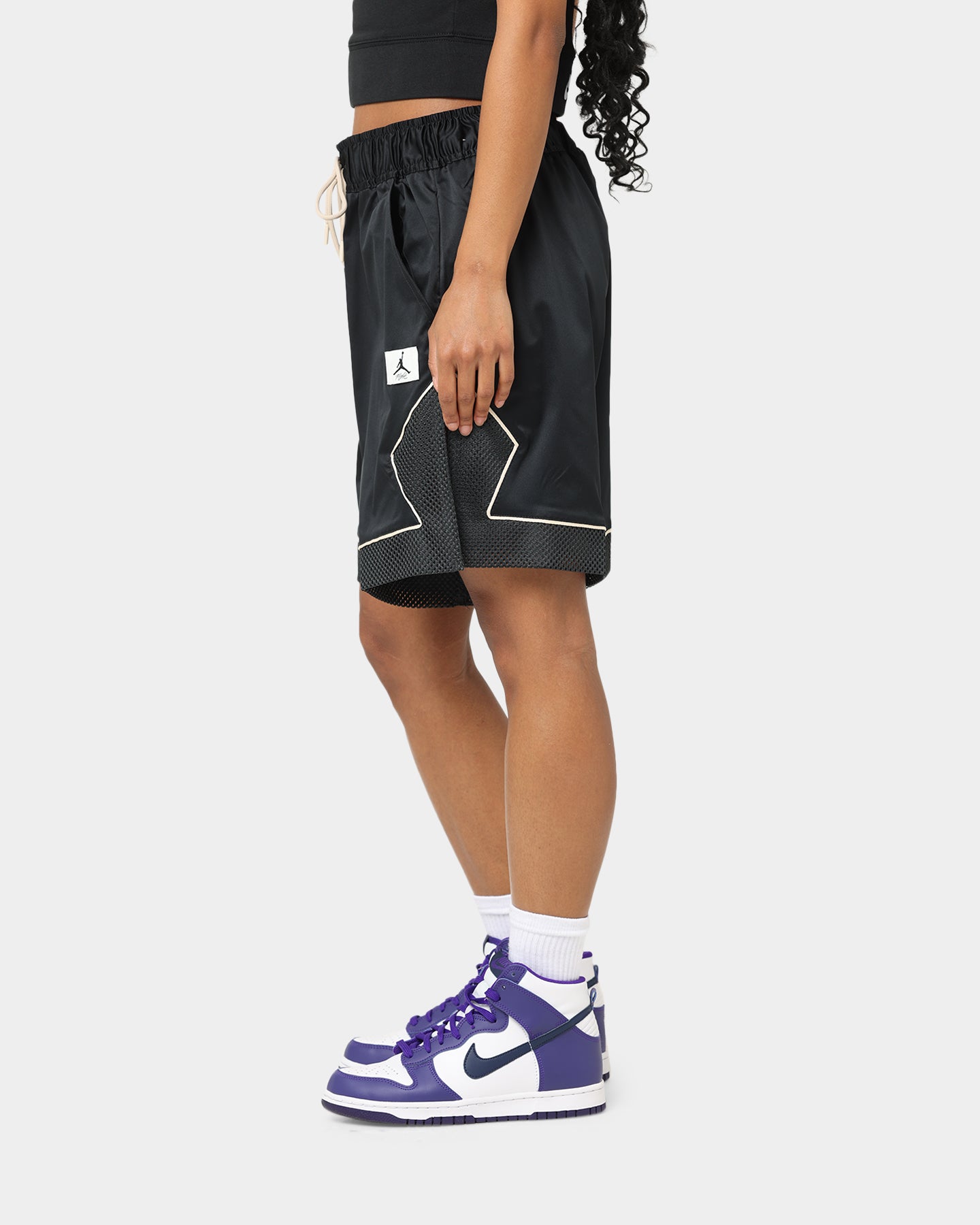 Jordan Women's Essential Diamond Shorts Black/Dark Smoke Grey/Sanddrift、mySite、zt4zffjzw