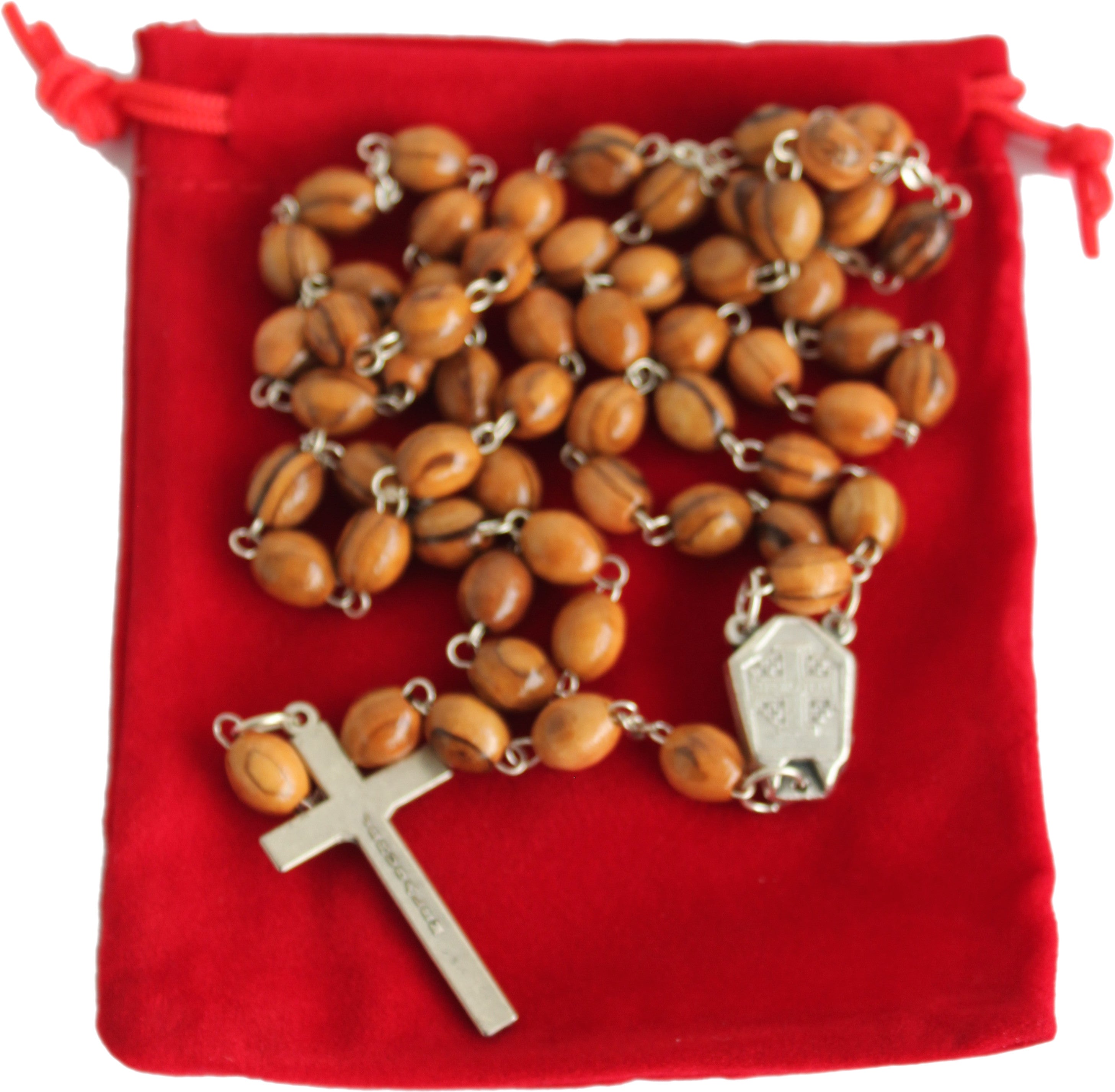  Holy Land Market Olive Wood Hand Made Rosary with Jordan River Water Center and Metal Crucifix、mySite、elrpsem3k