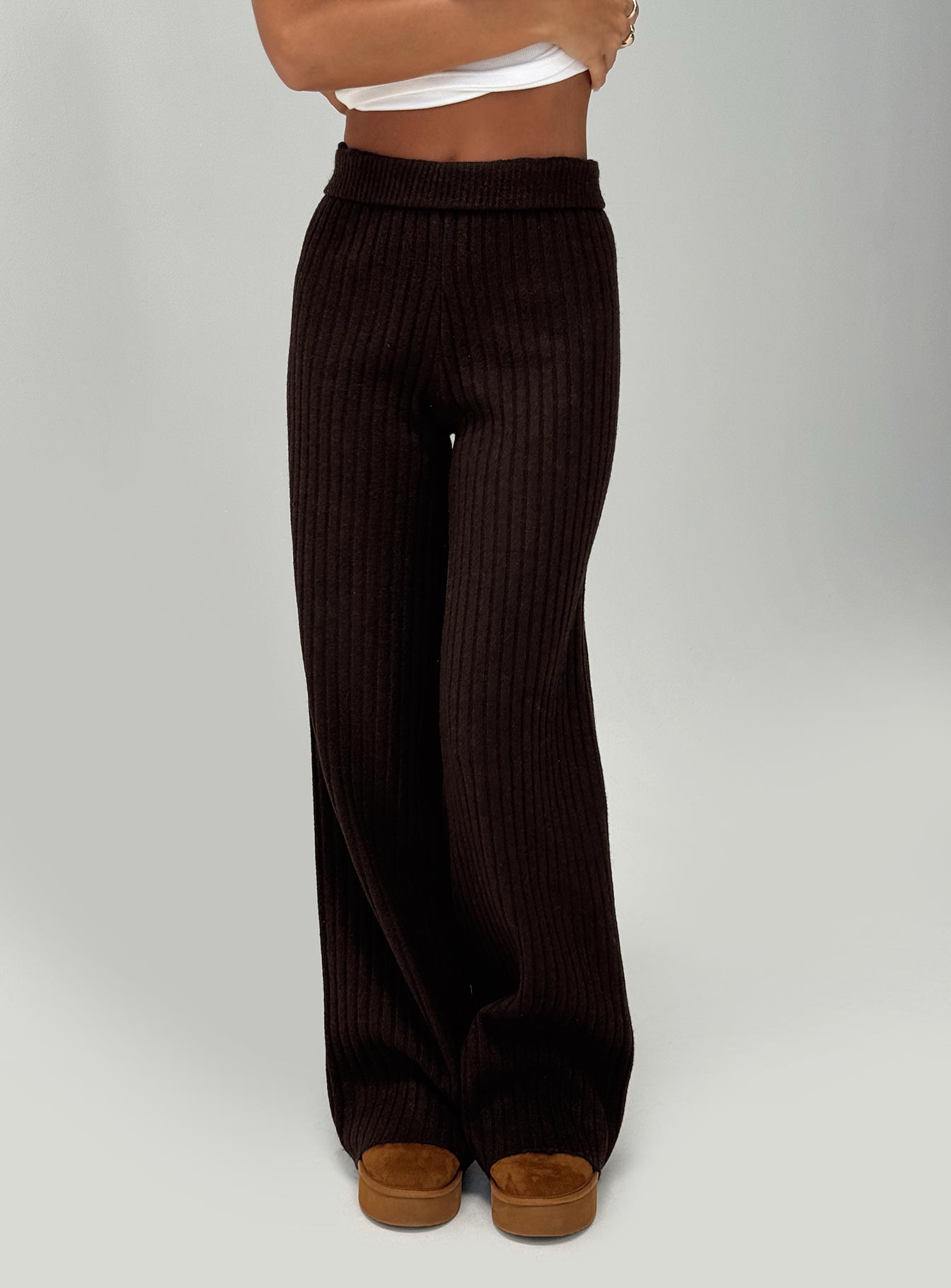 Montana Knit Pants Chocolate Brown、mySite、solidvoid