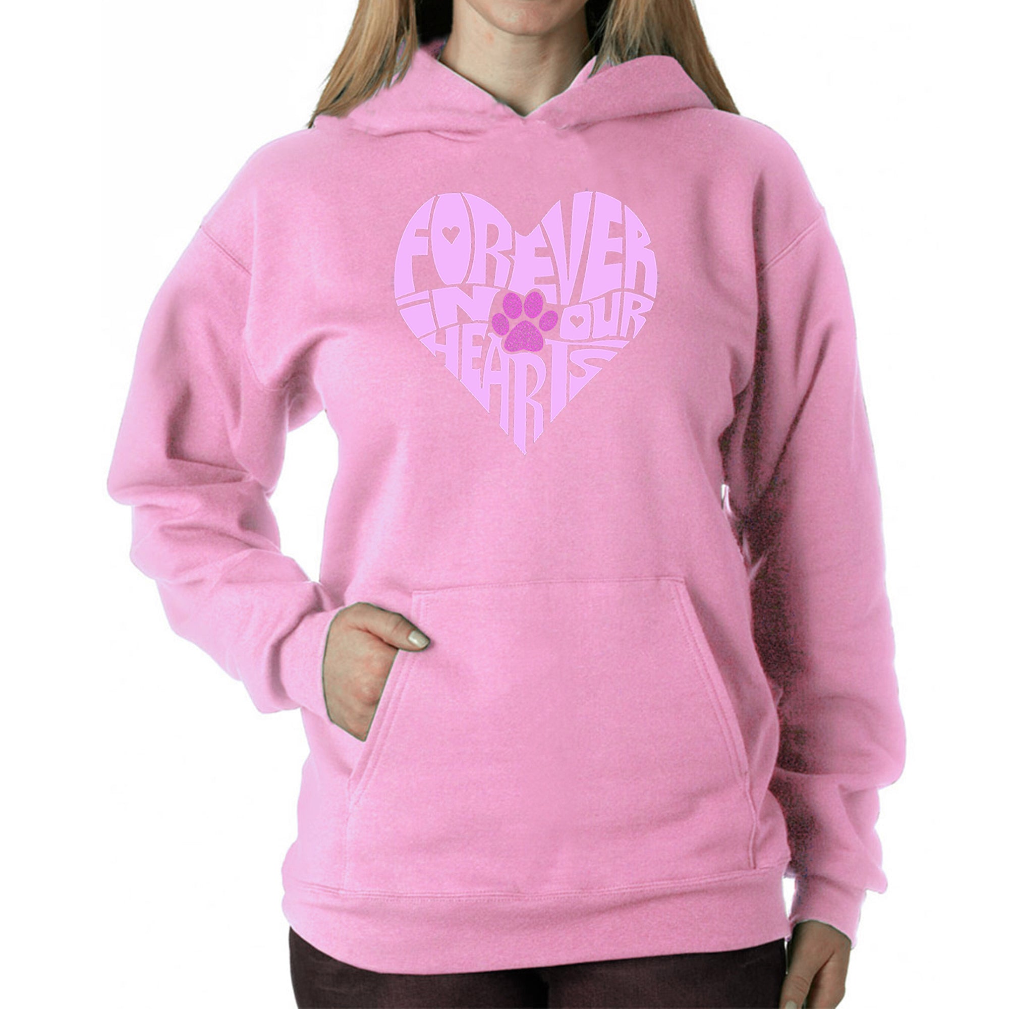 Forever In Our Hearts - Women's Word Art Hooded Sweatshirt、mySite、camillekostekn