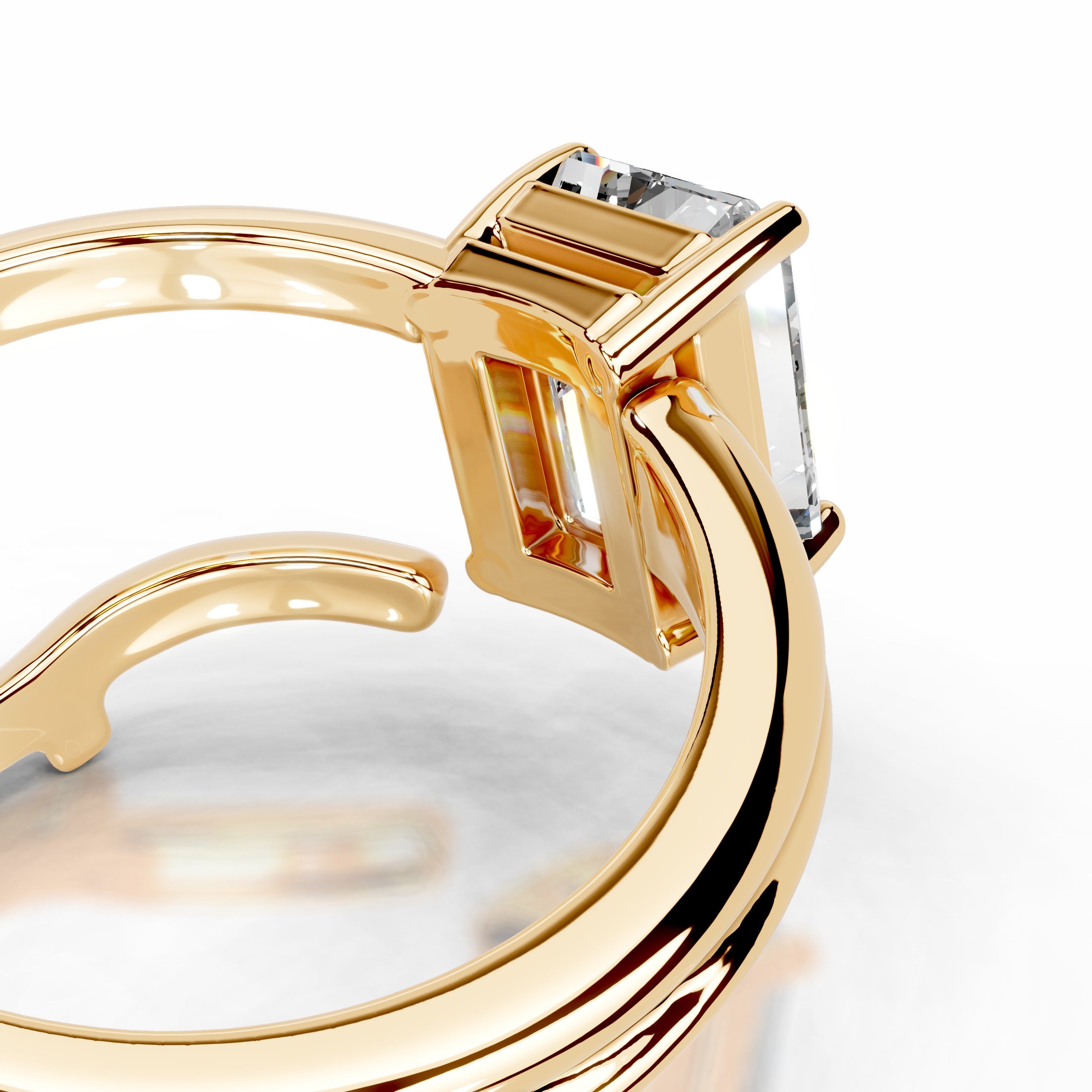 Emerald Embrace Lab Grown Diamond Ring - 18K Yellow Gold、mySite、hinf8tx79