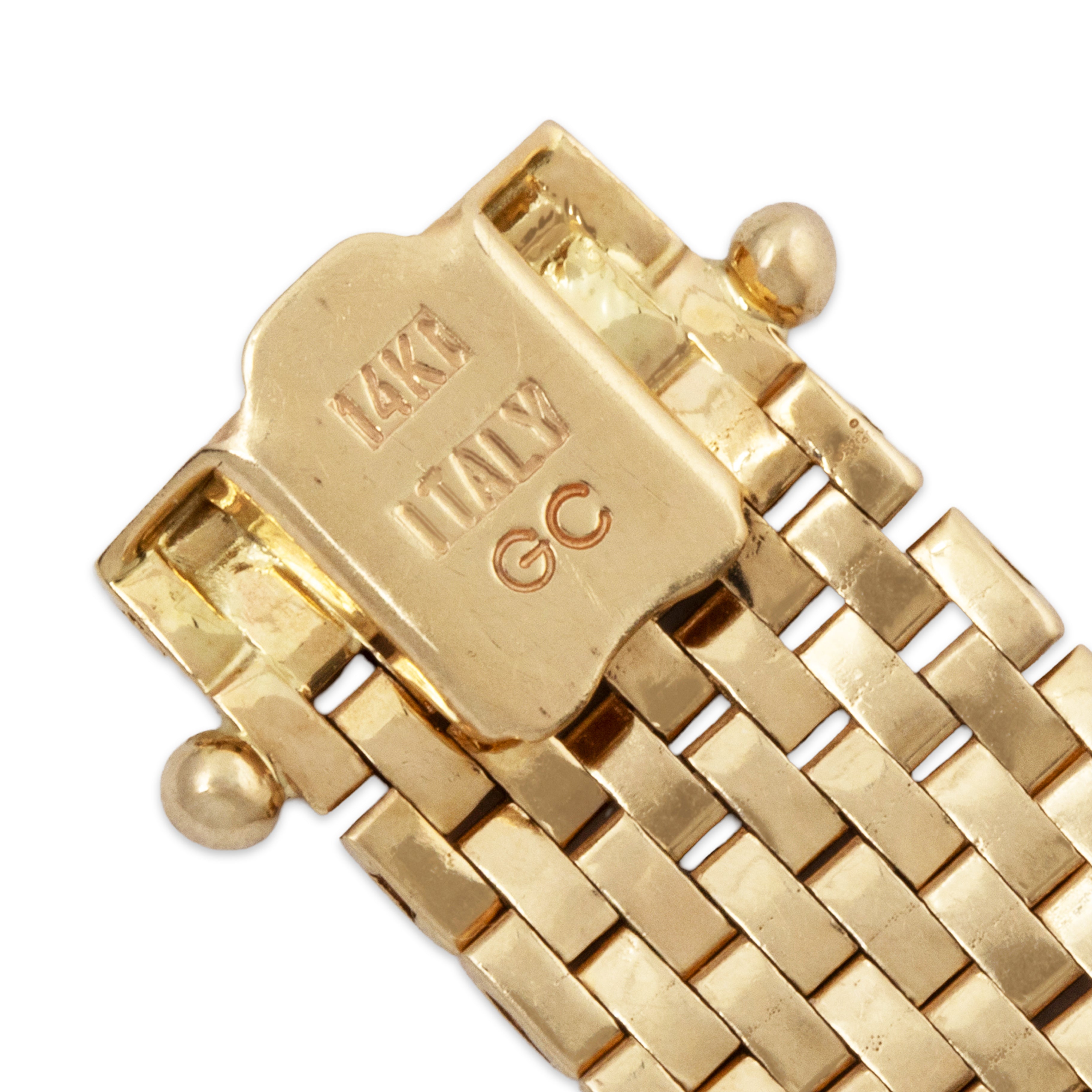 Vintage Italian 14k Yellow Gold Interwoven Mesh Bracelet 7.25、mySite、hinf8tx79