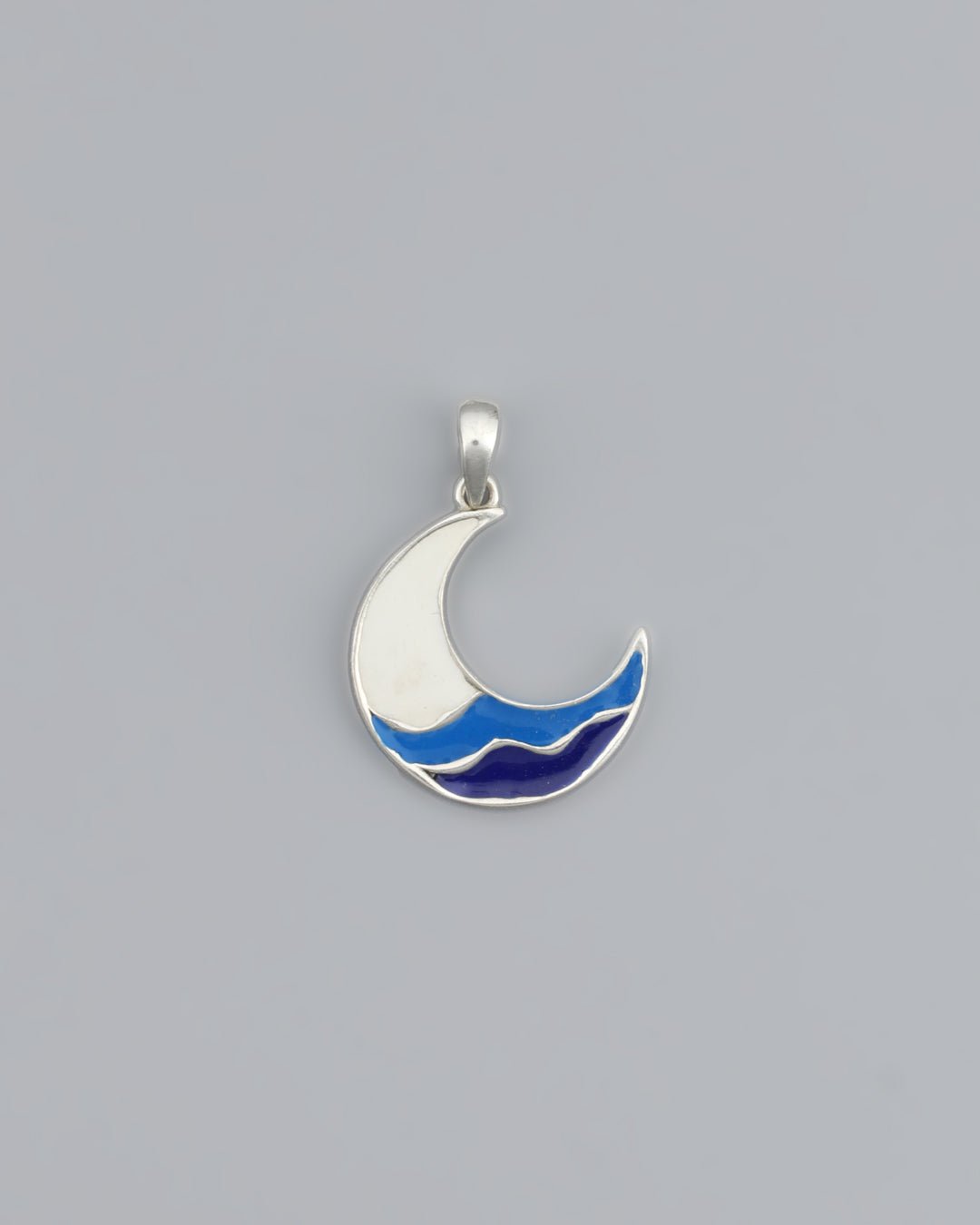 Sterling Silver Moon Wave Pendant、mySite、topwebapps