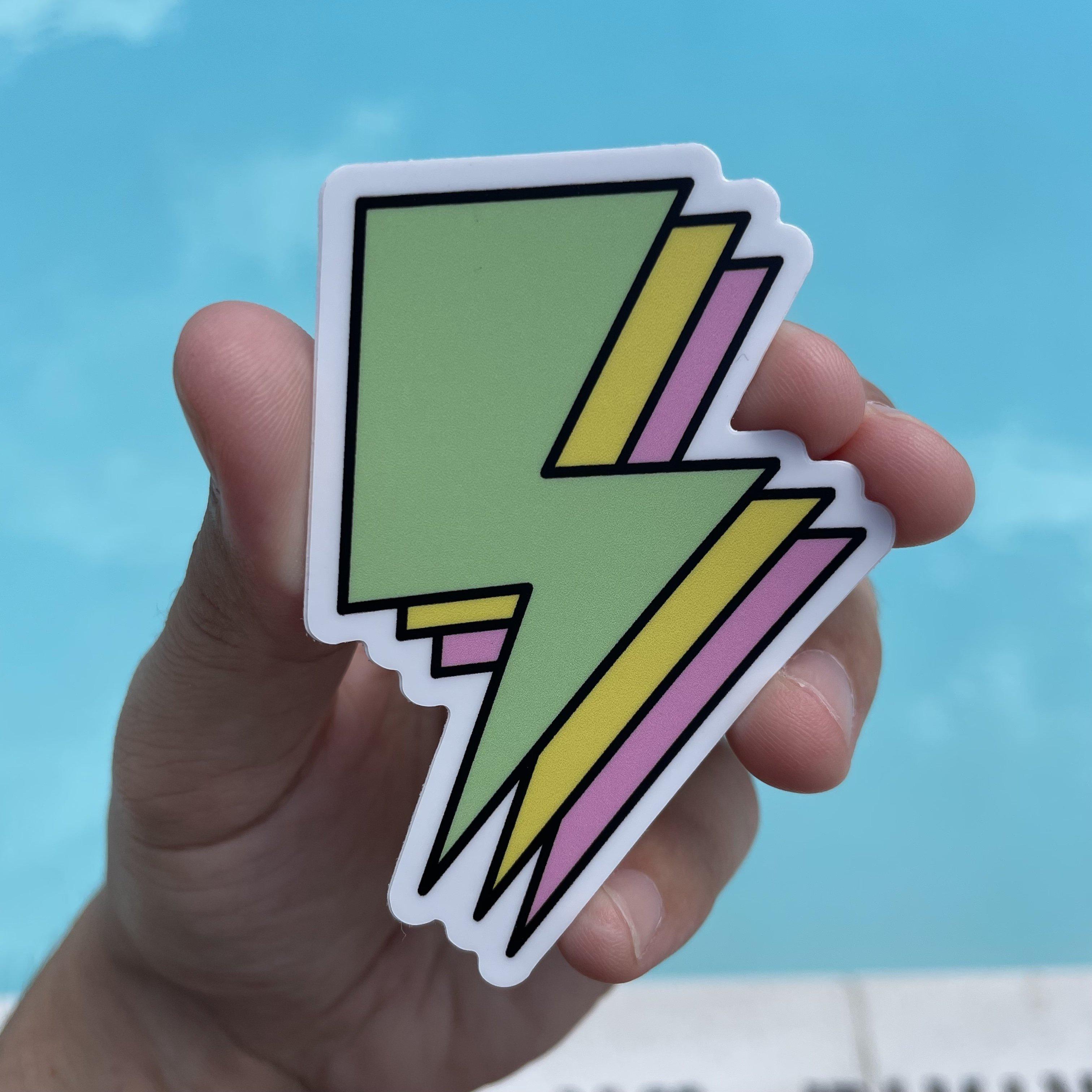  Multicolor Triple Lightning Bolt Aesthetic Sticker、mySite、elrpsem3k