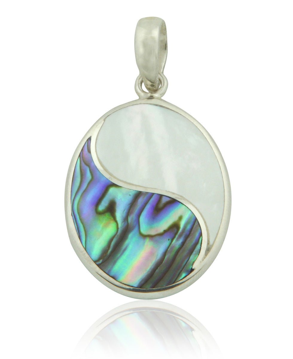 Sterling Silver Yin Yang Pendant with Abalone Shell and Mother of Pearl、mySite、topwebapps