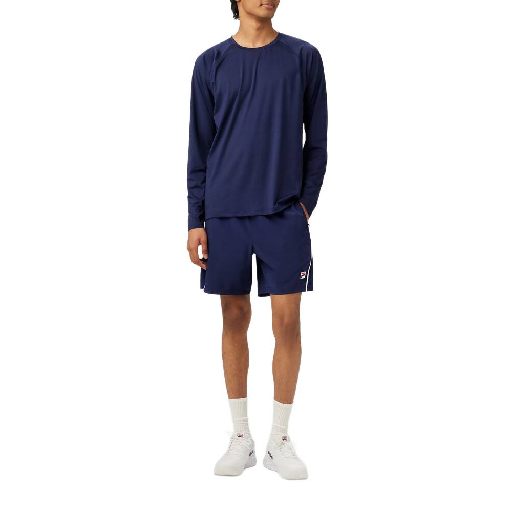 Fila Men's Piped Stretch Woven Short (Fila Navy/White)