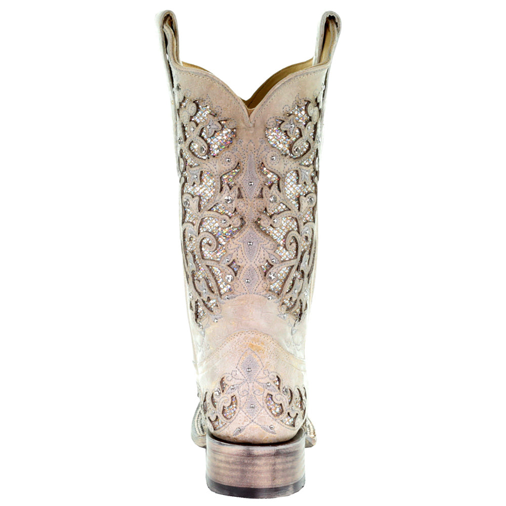 Glitter Studded Tooled Inlay Square Toe Cowboy Boots、mySite、gtrtttuynbv