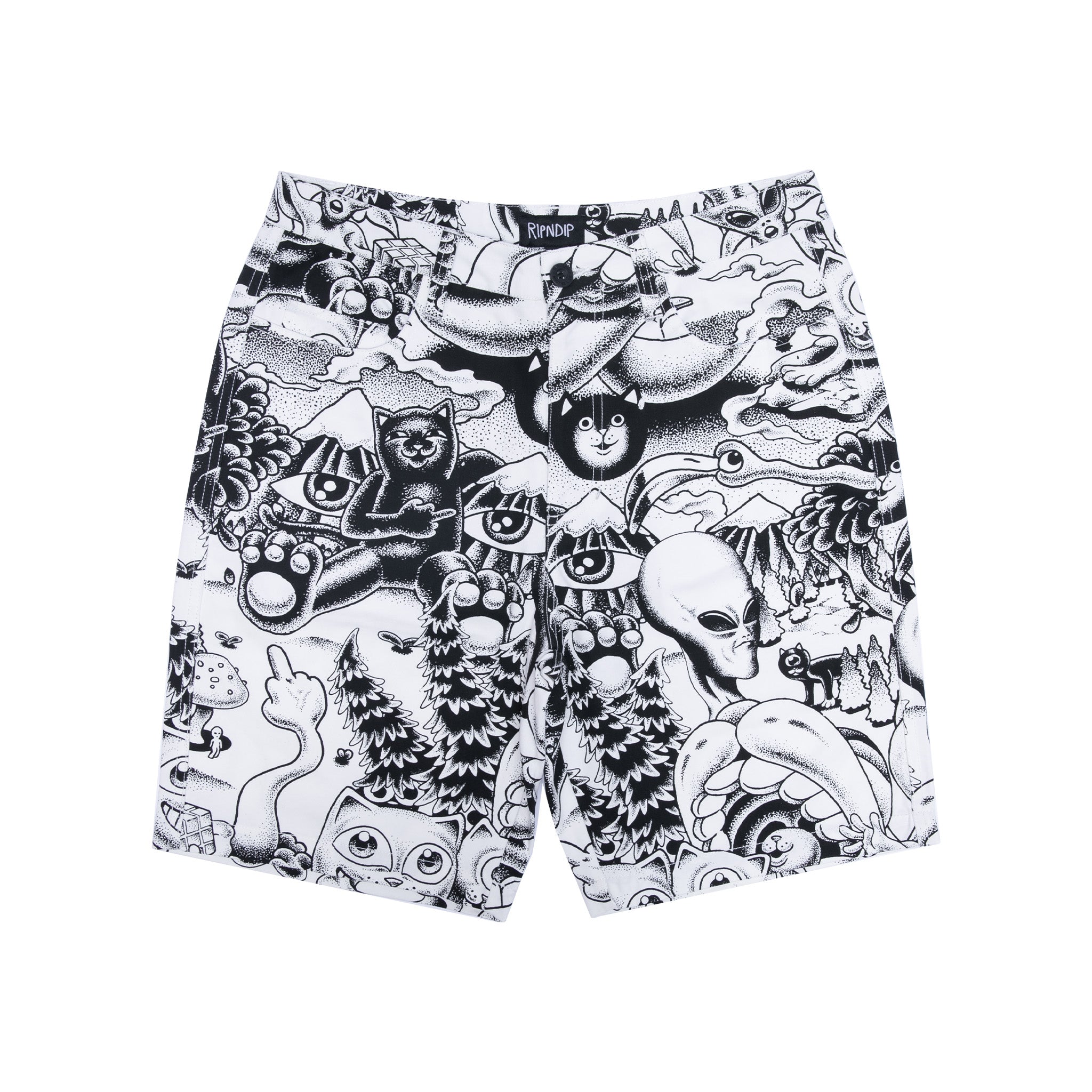  Dark Twisted Fantasy Twill Shorts (Black/White)、mySite、merchandisen