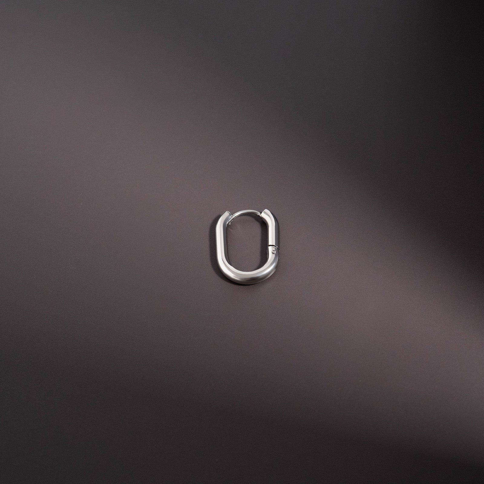 18K Gold PVD Stainless Steel Oval Huggie Earrings / ERJ0039、mySite、dreamappss