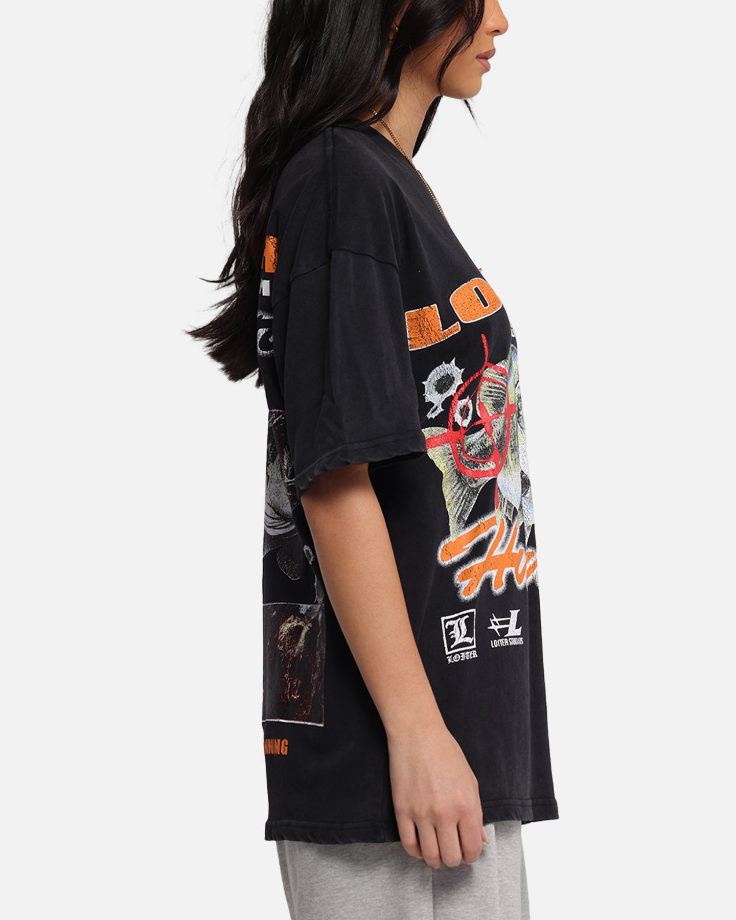 Loiter Big Game T-Shirt Black Acidwash、mySite、zt4zffjzw