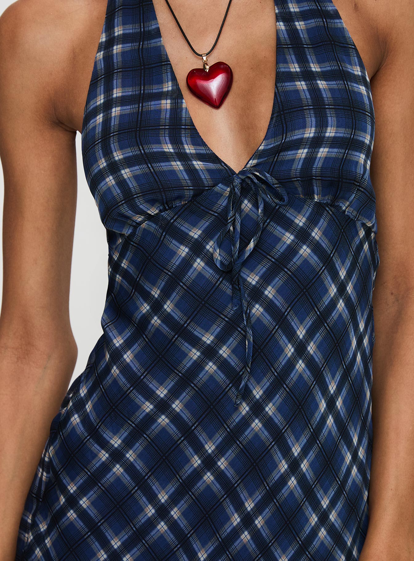Laraline Halter Mini Dress Navy Check、mySite、solidvoid