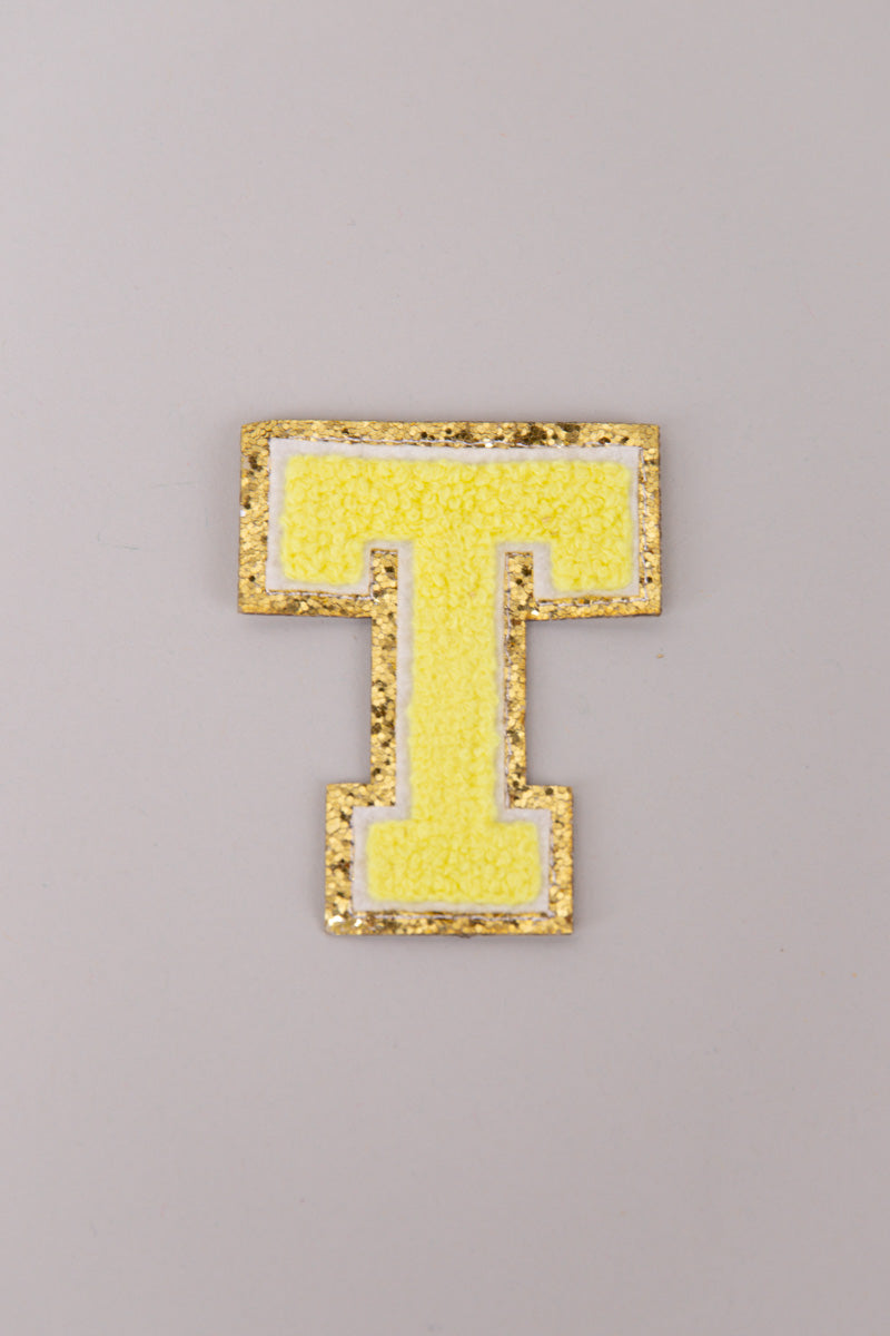 Chenille Adhesive Letter Patches- Yellow 5.5cm、mySite、hinf8tx79