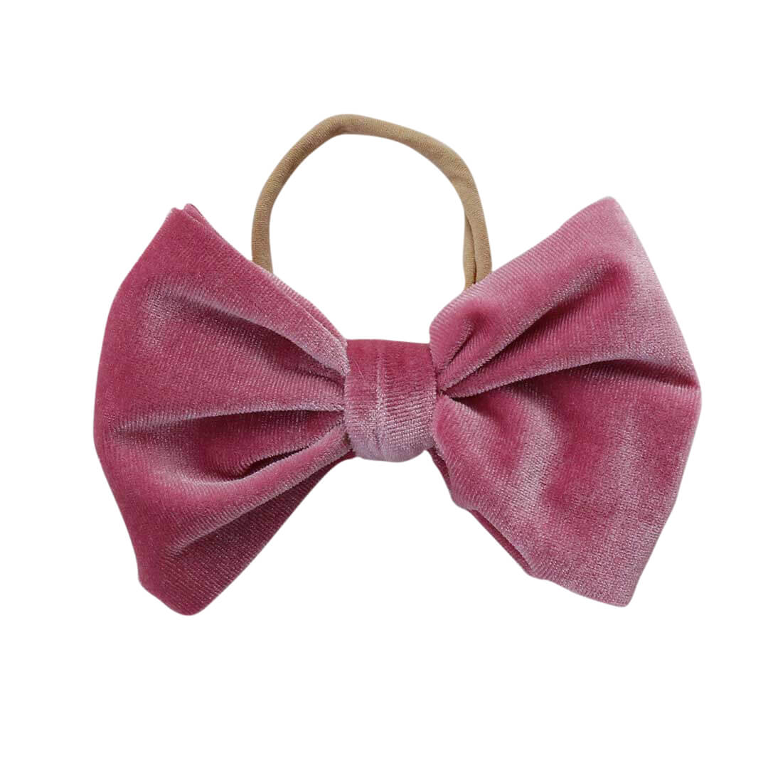 Velvet Bow Headband - Rosy Pink、mySite、layawaytickets