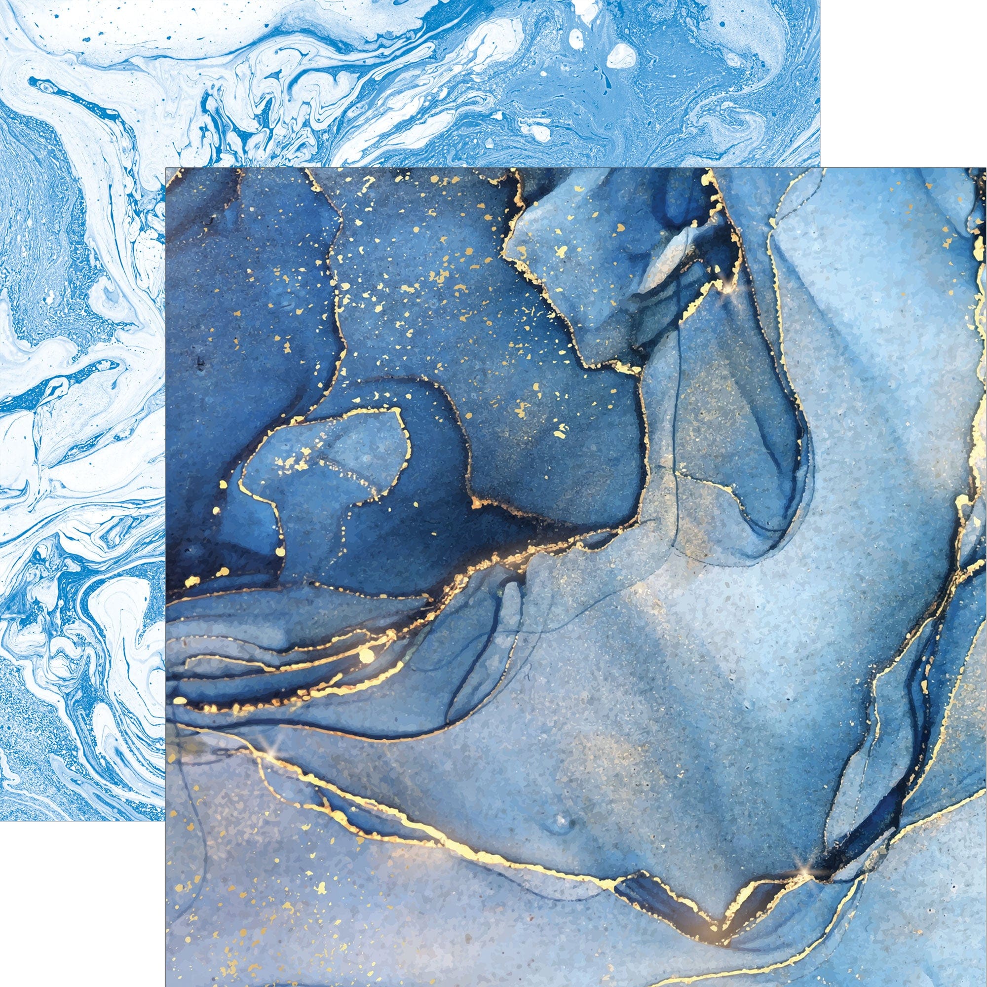  Blue Watercolor Marble 12 x 12 Paper、mySite、ghnorth