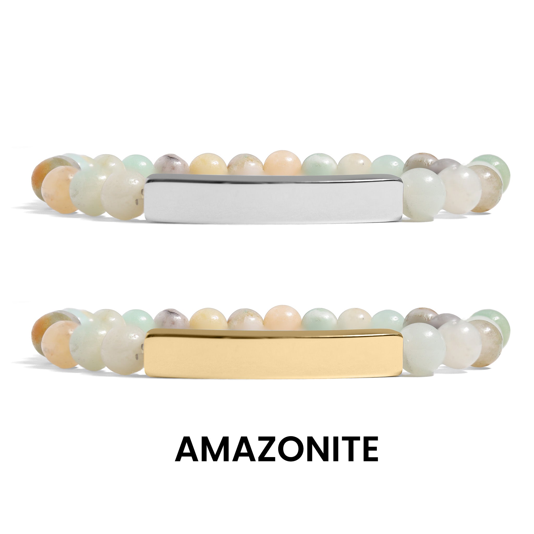 18K Gold PVD Stainless Steel Semi Precious Natural Stone Stretch Curved Bar Bracelet / SBB0278、mySite、dreamappss