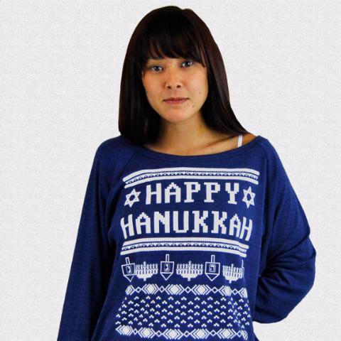 Happy Hanukkah Ugly Hanukkah Sweater-Shirt - Women's、mySite、topwebapps