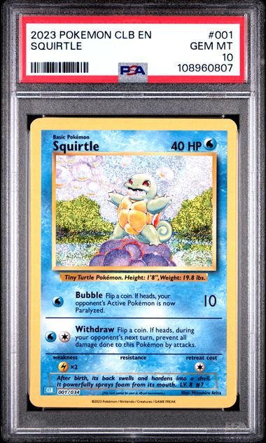 Squirtle #1 PSA 10 Pokemon CLB Trading Card Game Classic 2023、mySite、waistdrama