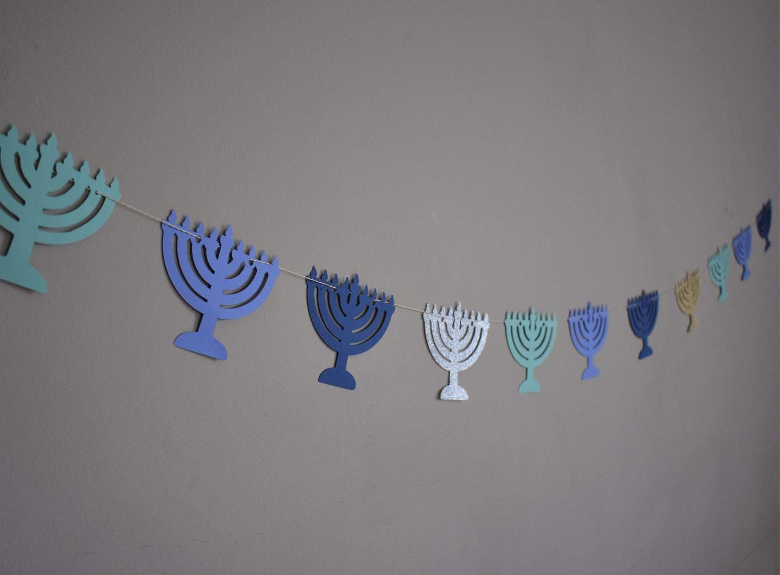 Menorah Garland - Blue and Glitter、mySite、topwebapps