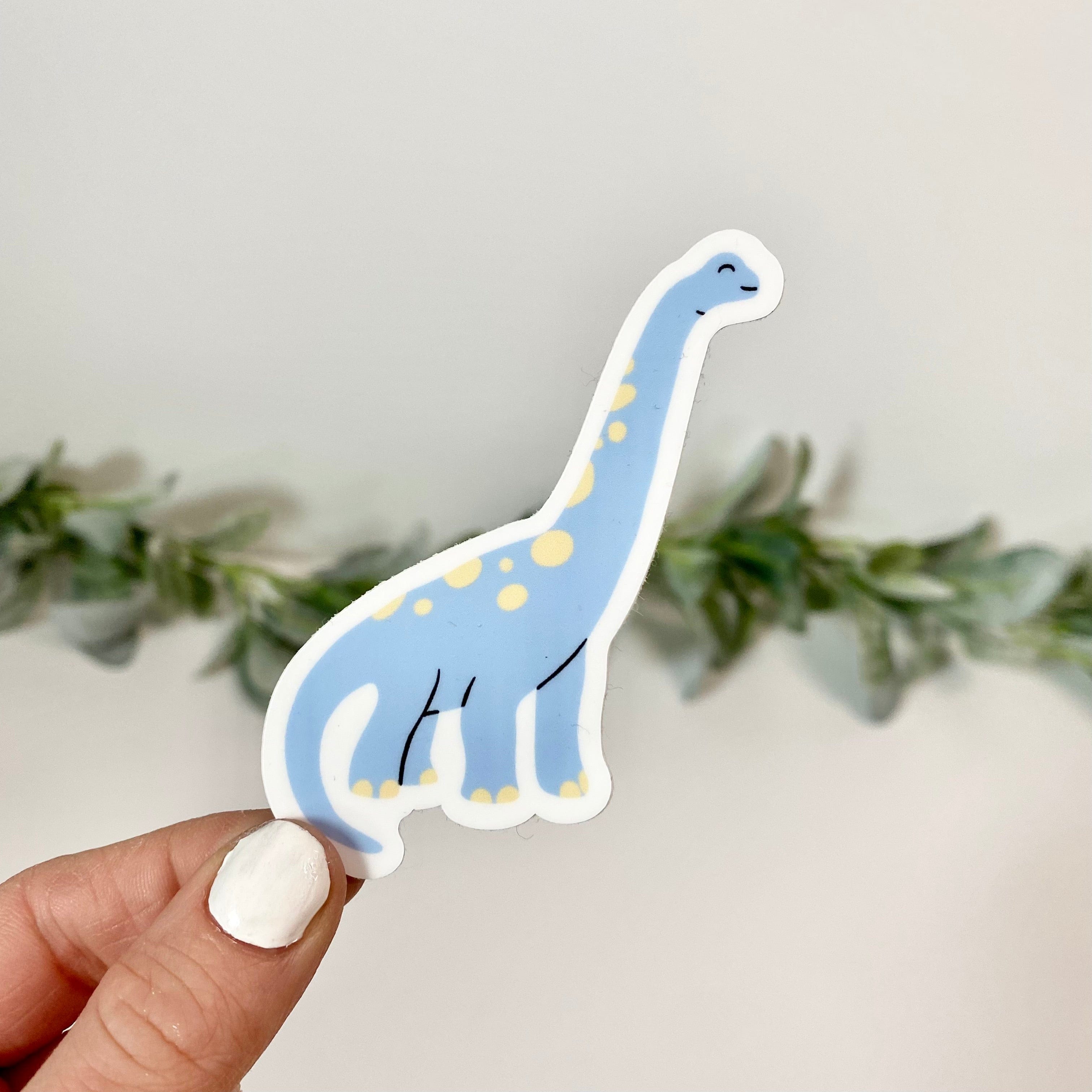 Cute Blue Long Neck Dinosaur Sticker、mySite、ghnorth