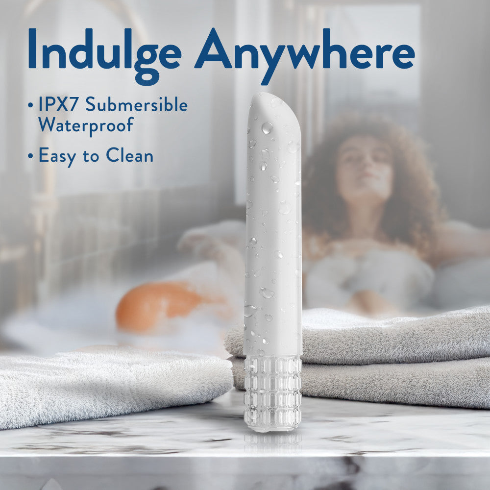 Oh My Gem | Bold 5 Inch Pocket-Sized Power Vibrator With Tapered Tip & Diamond Gem Base – In White、mySite、bottomscart