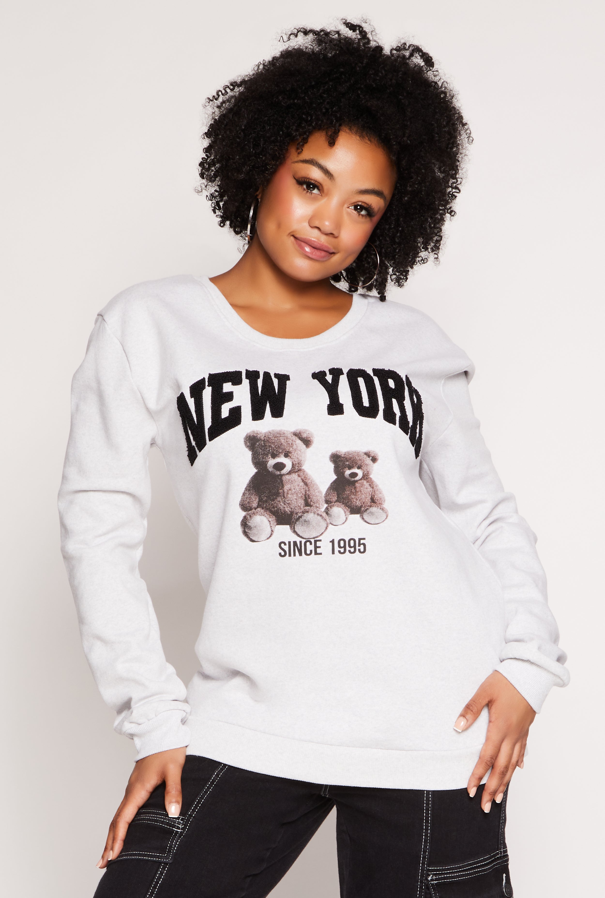 Plus Size New York Bear Sweatshirt、mySite、camillekostekn