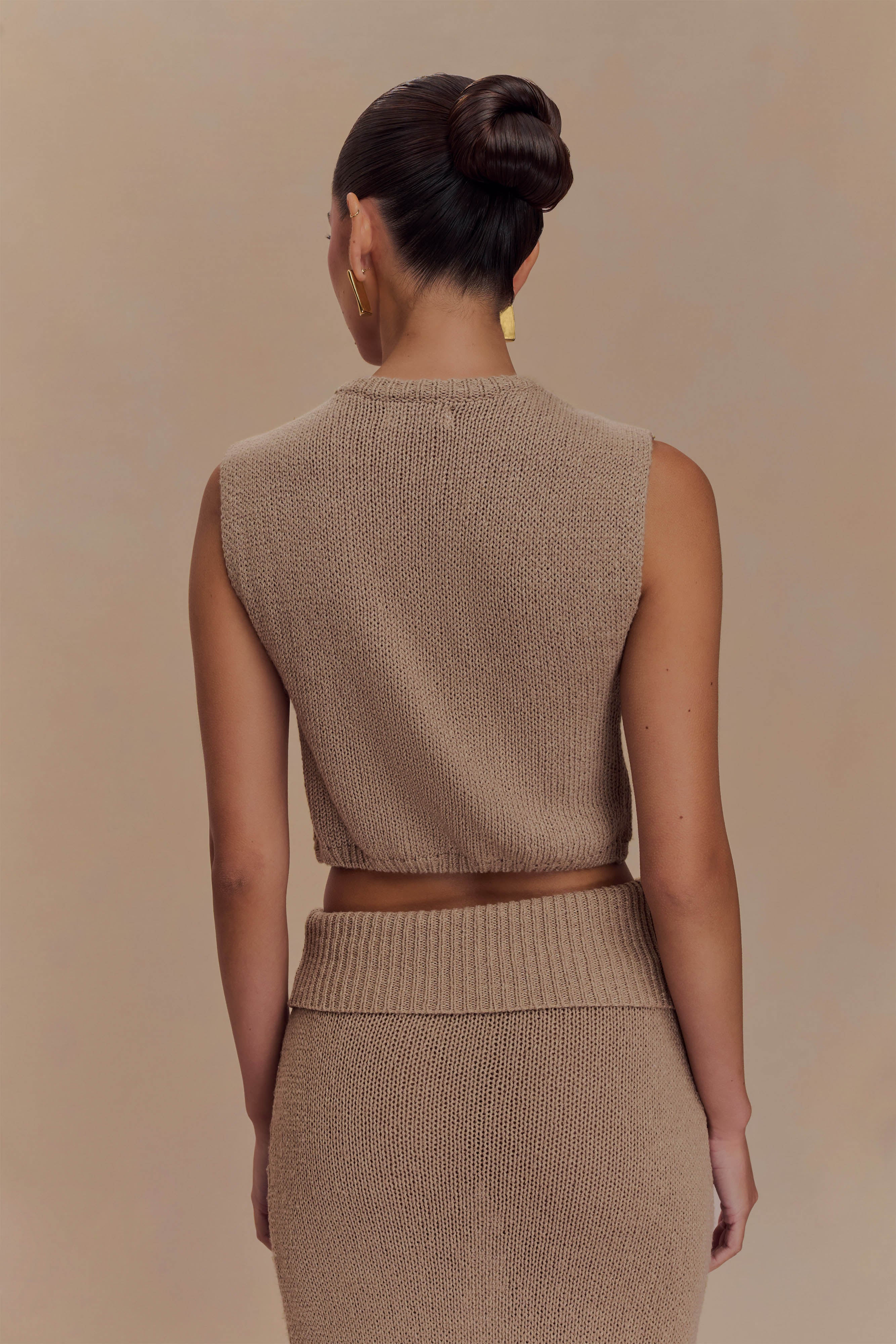 Sloane Overlay Knit Top - Latte、mySite、solidvoid