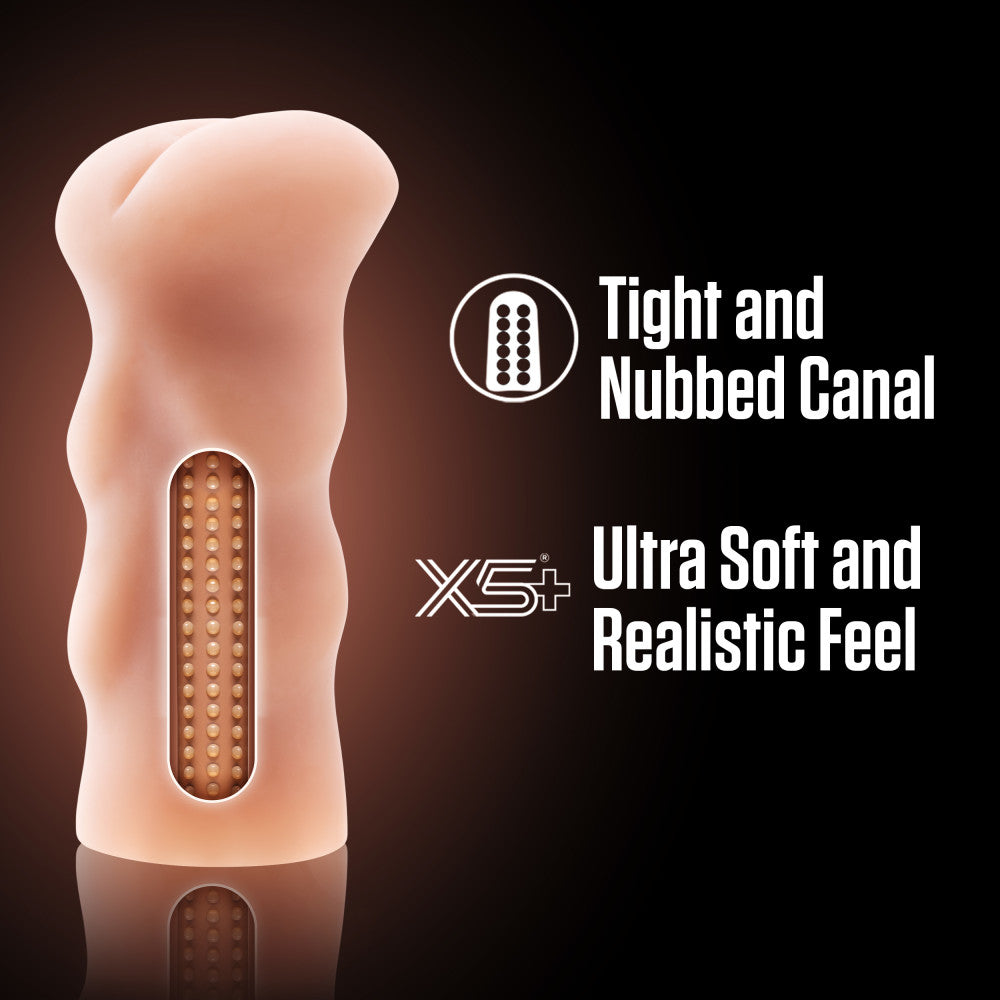 Enlust By Blush® | Cassie AI Male Masturbator Tight & Ribbed Canal - Made With X5® Plus Ultra Soft, Realistic Anal Feel Open Ended To Fit All Sizes - Beige、mySite、bottomscart