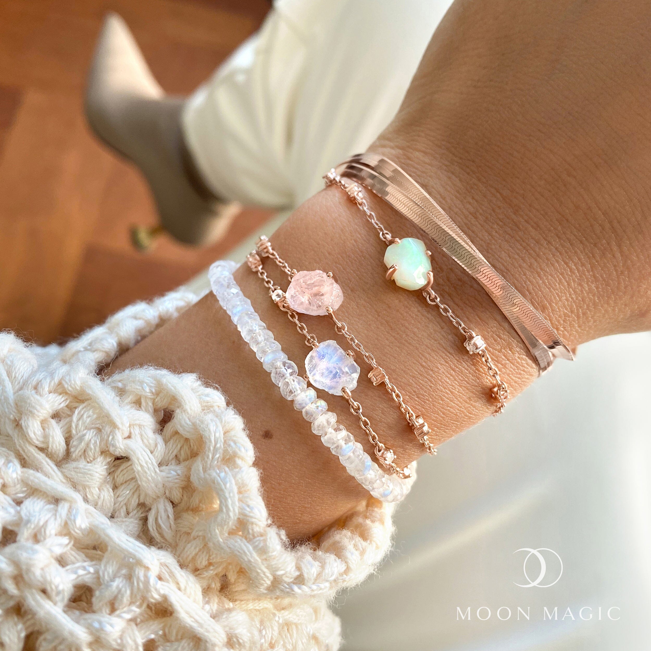 Raw Crystal Bracelet - Rose Quartz 'Self Love'、mySite、hinf8tx79