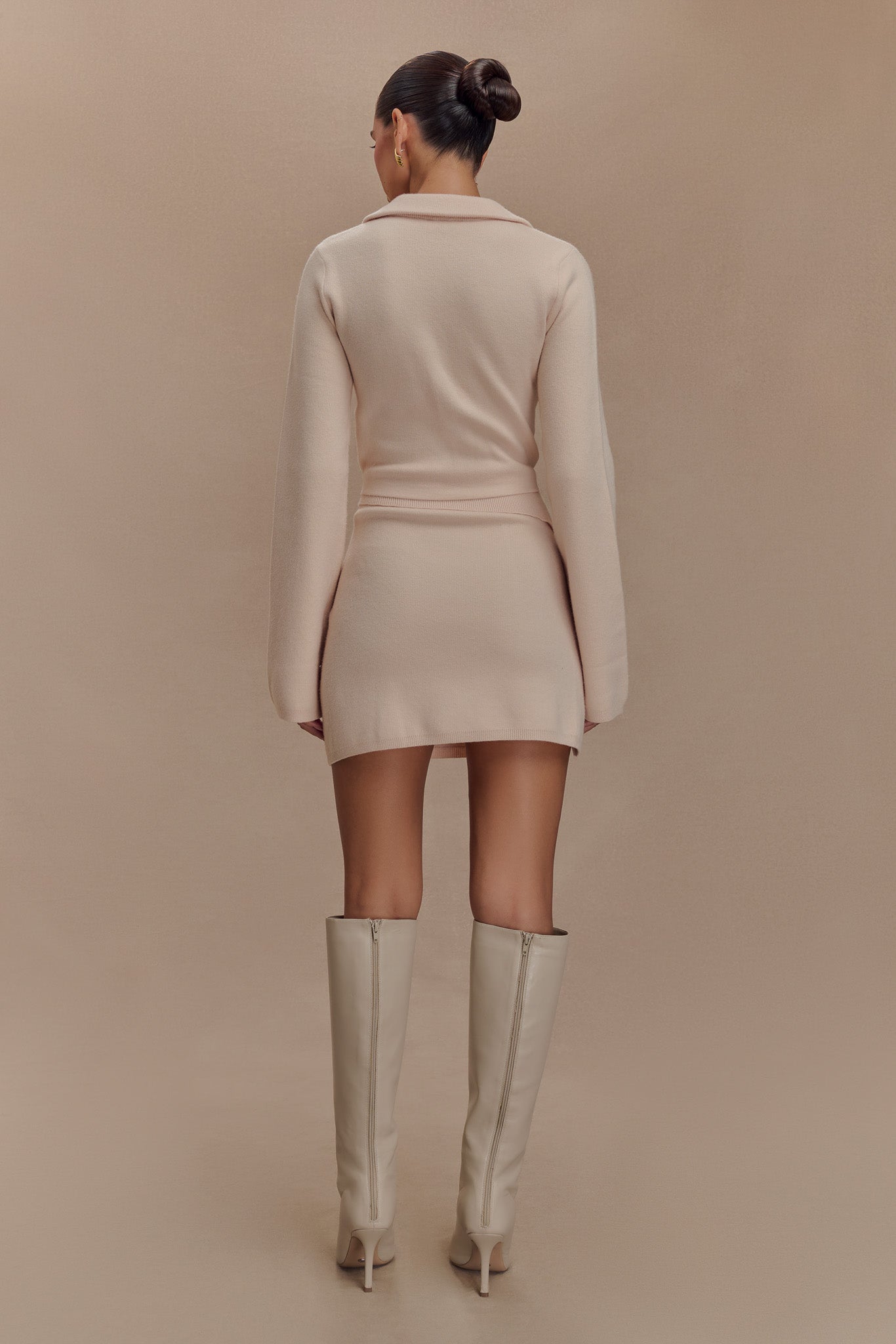 Annabelle Knit Mini Skirt - Cream、mySite、solidvoid