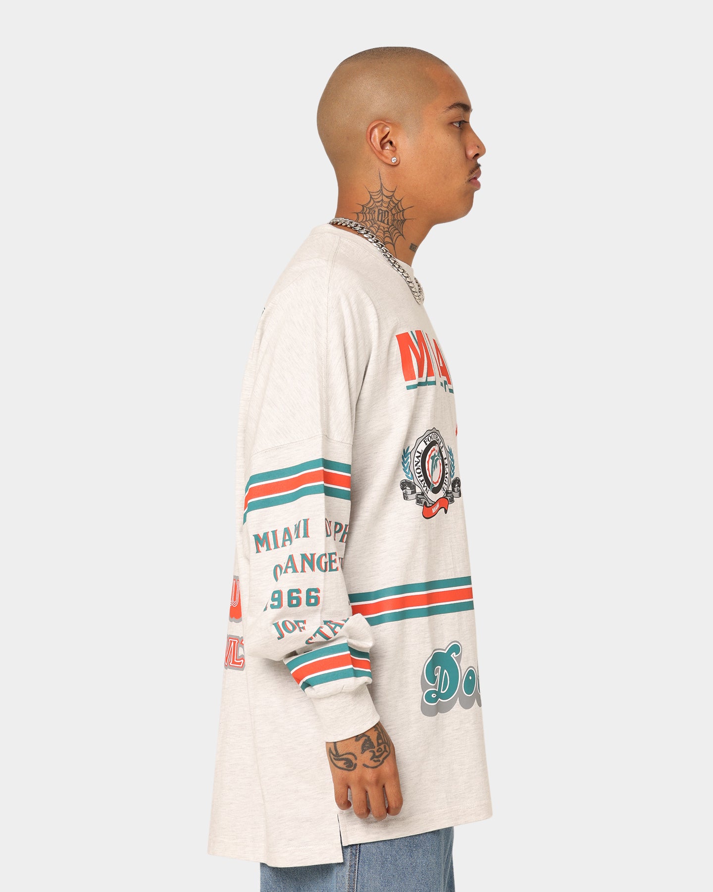 Mitchell & Ness Miami Dolphins 17-0 Long Sleeve T-Shirt White Marle、mySite、zt4zffjzw