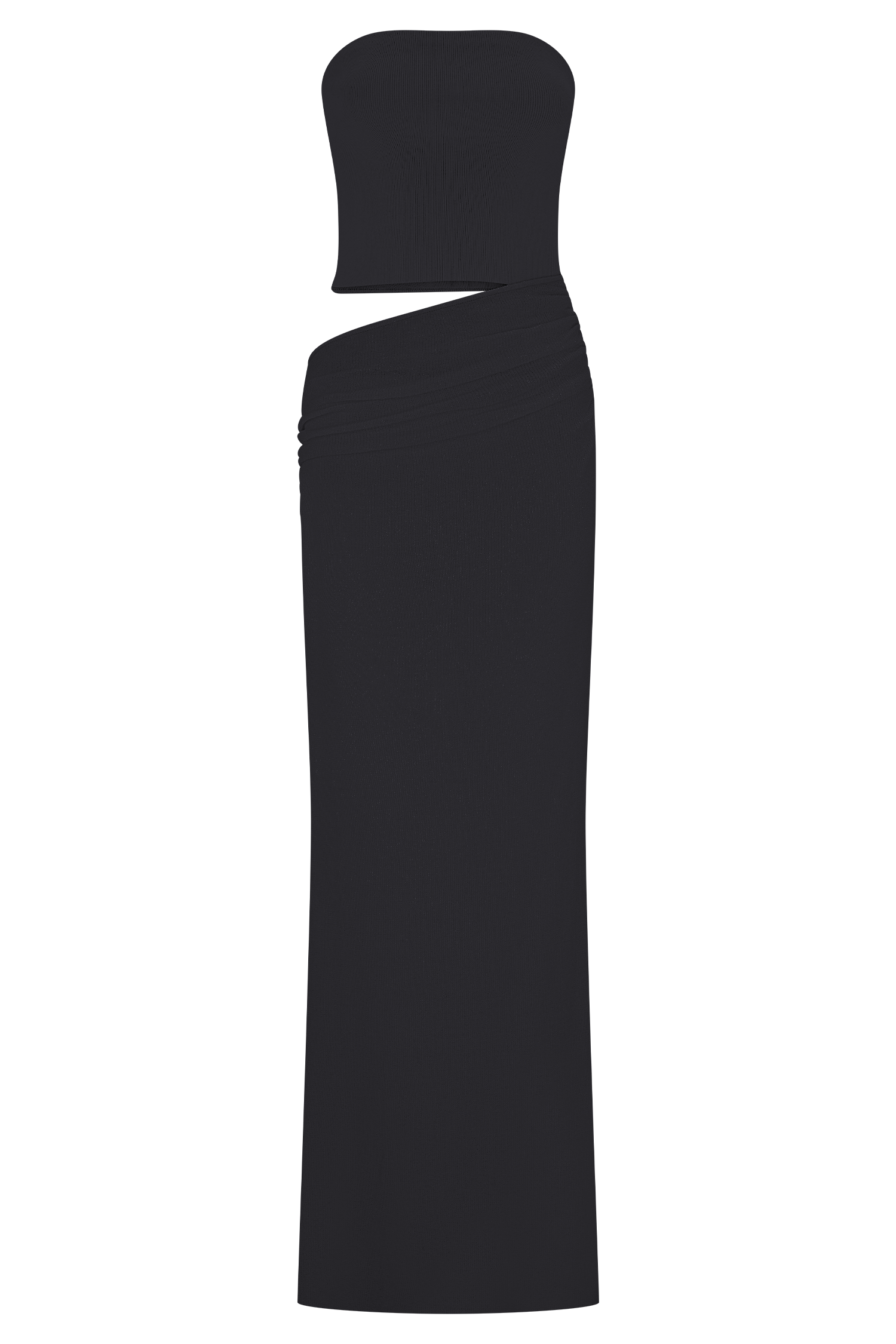Jasiel Strapless Knit Maxi Dress - Black、mySite、solidvoid