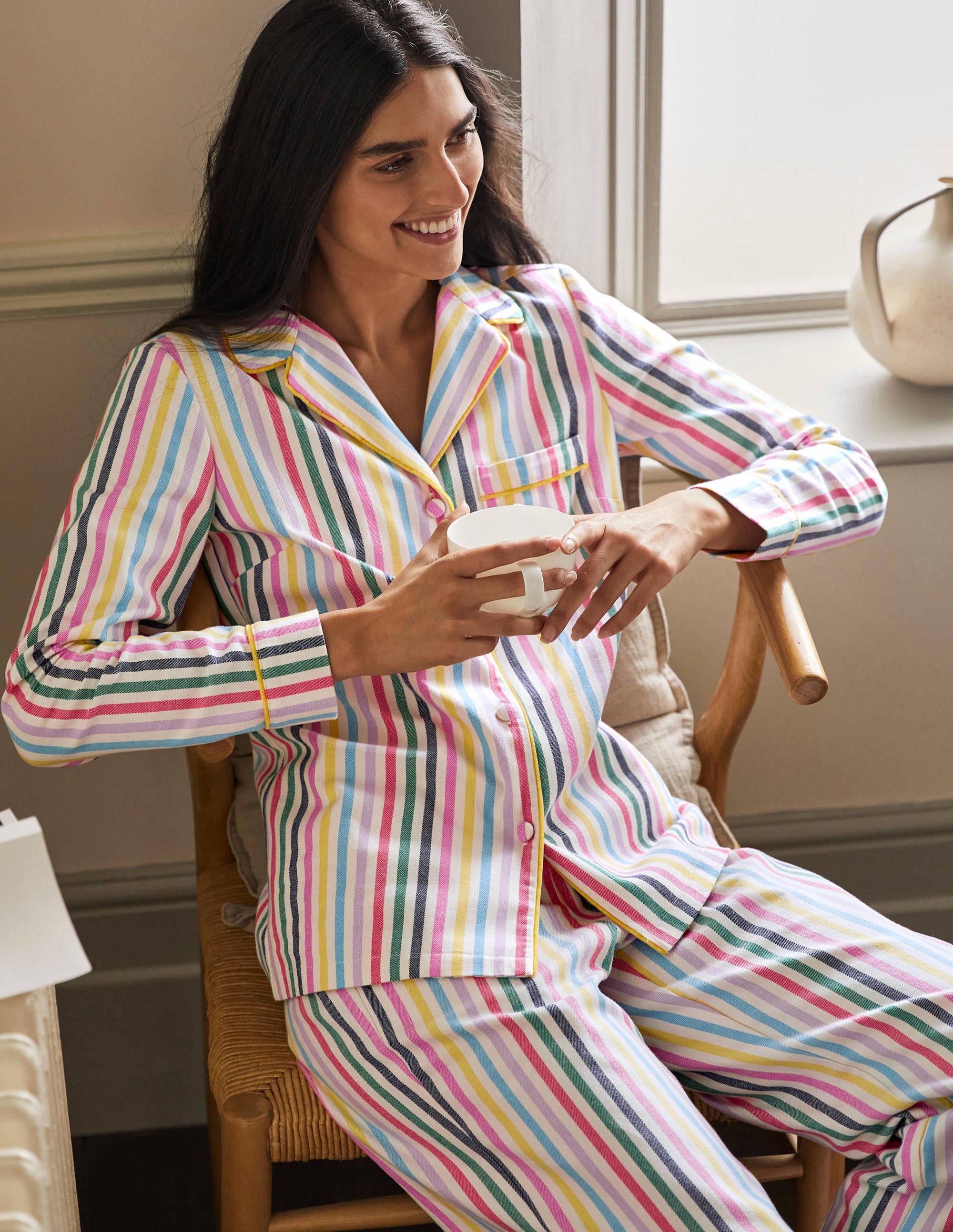 Vanessa Cosy Pyjama Set-Sail Woven Rainbow Stripe、mySite、ashleygrahame