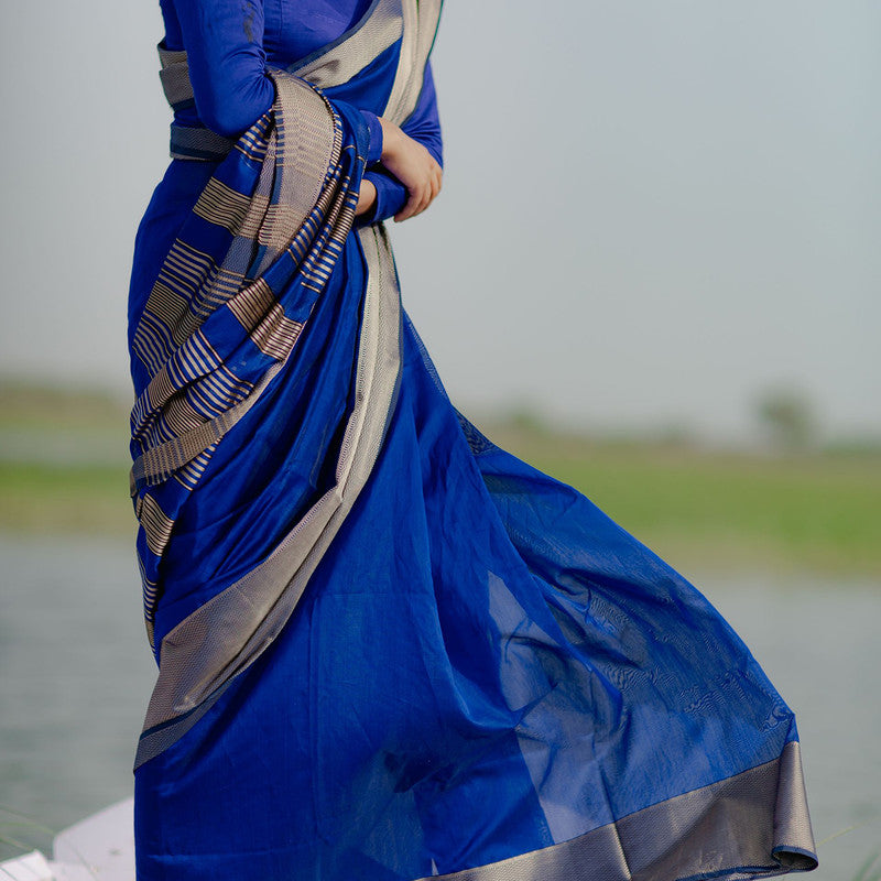 Maheshwari Silk Cotton Saree | Blue、mySite、camillekostekn