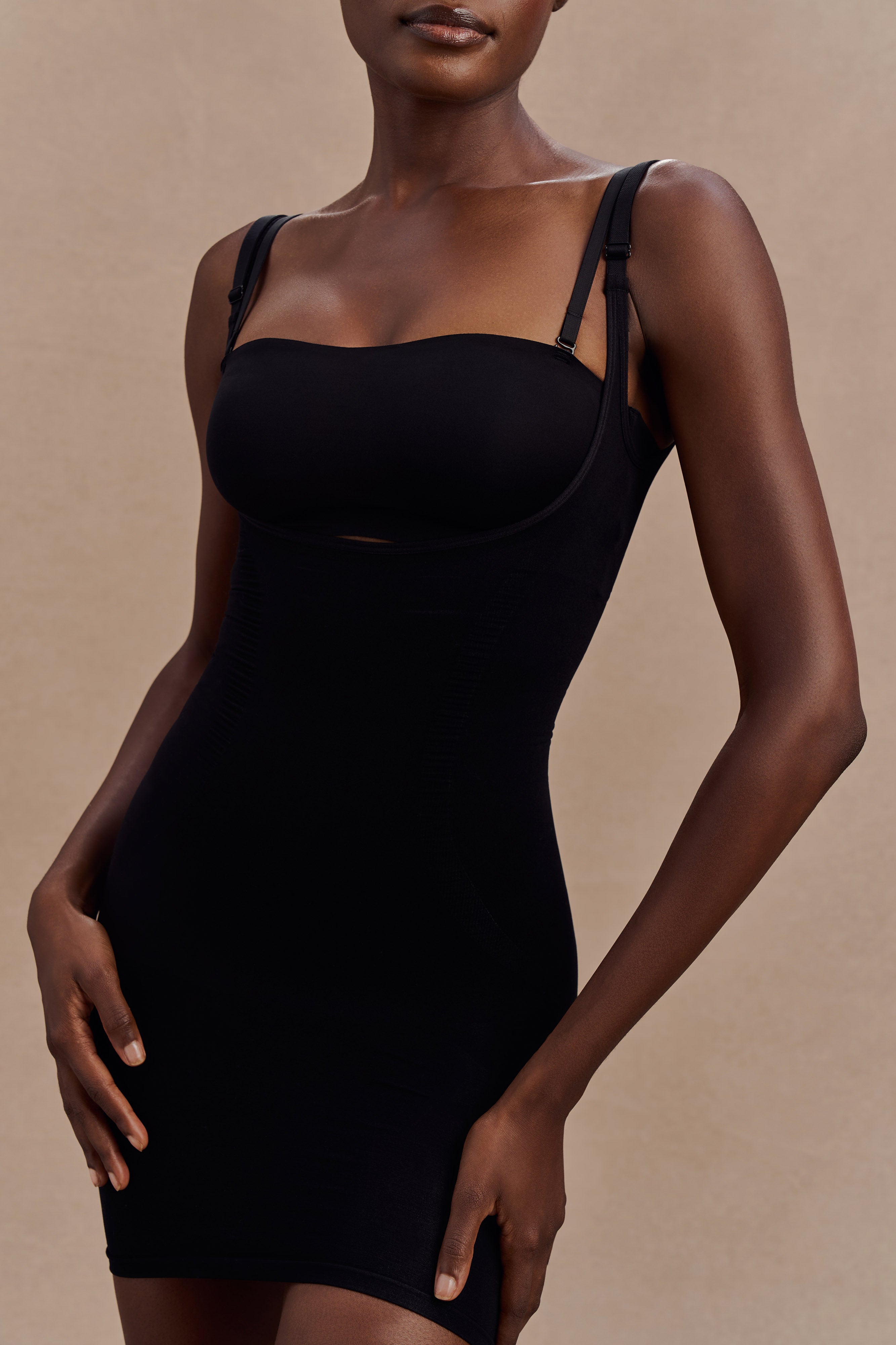 Jocelyn Backless Shapewear Mini Dress - Black、mySite、solidvoid