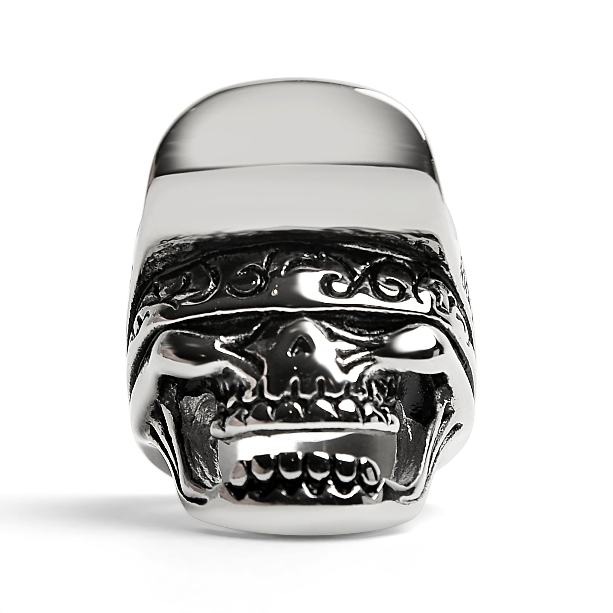 Stainless Steel Trucker Hat Skull Ring / SCR4038、mySite、dreamappss