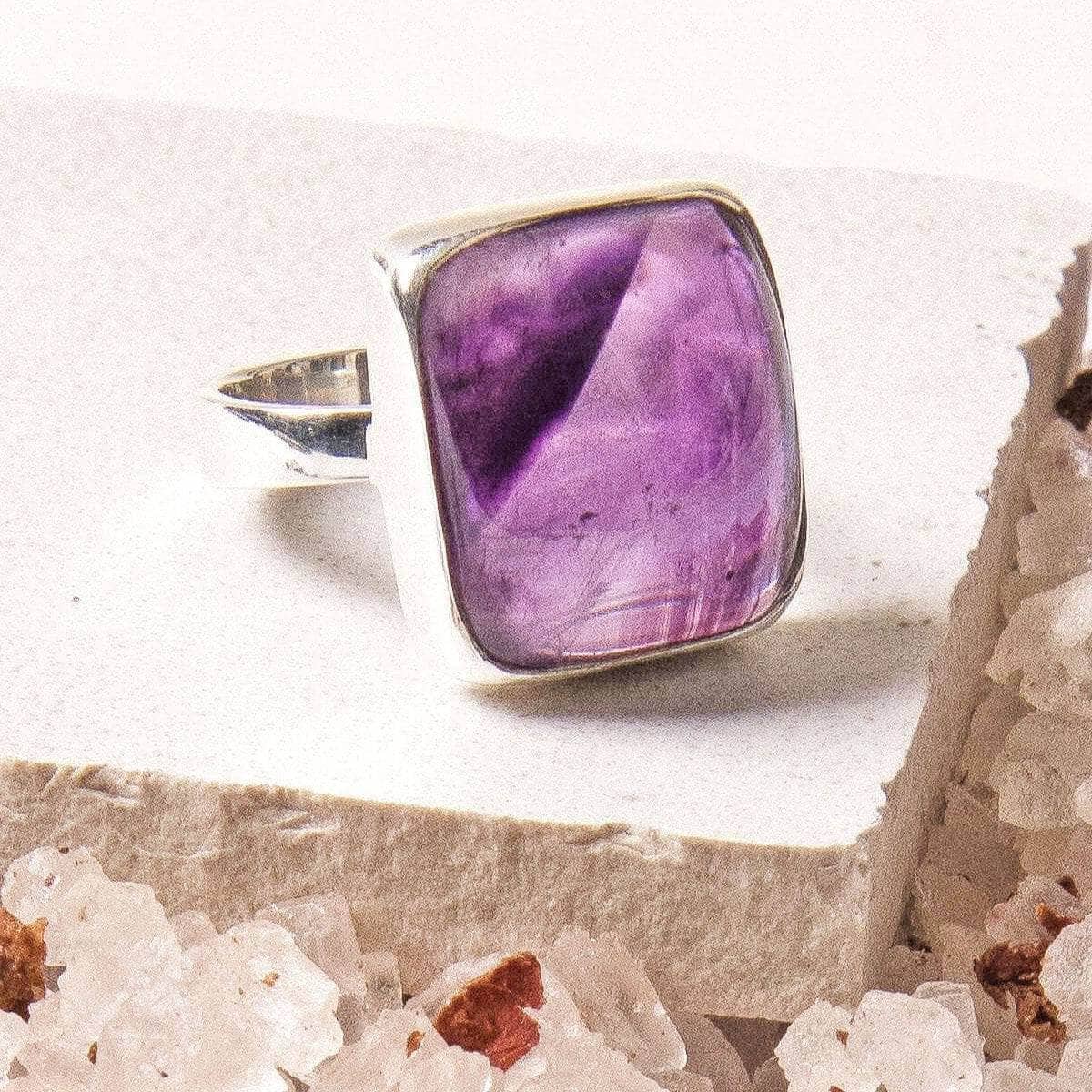 Amethyst Square Silver Gemstone Ring、mySite、hinf8tx79