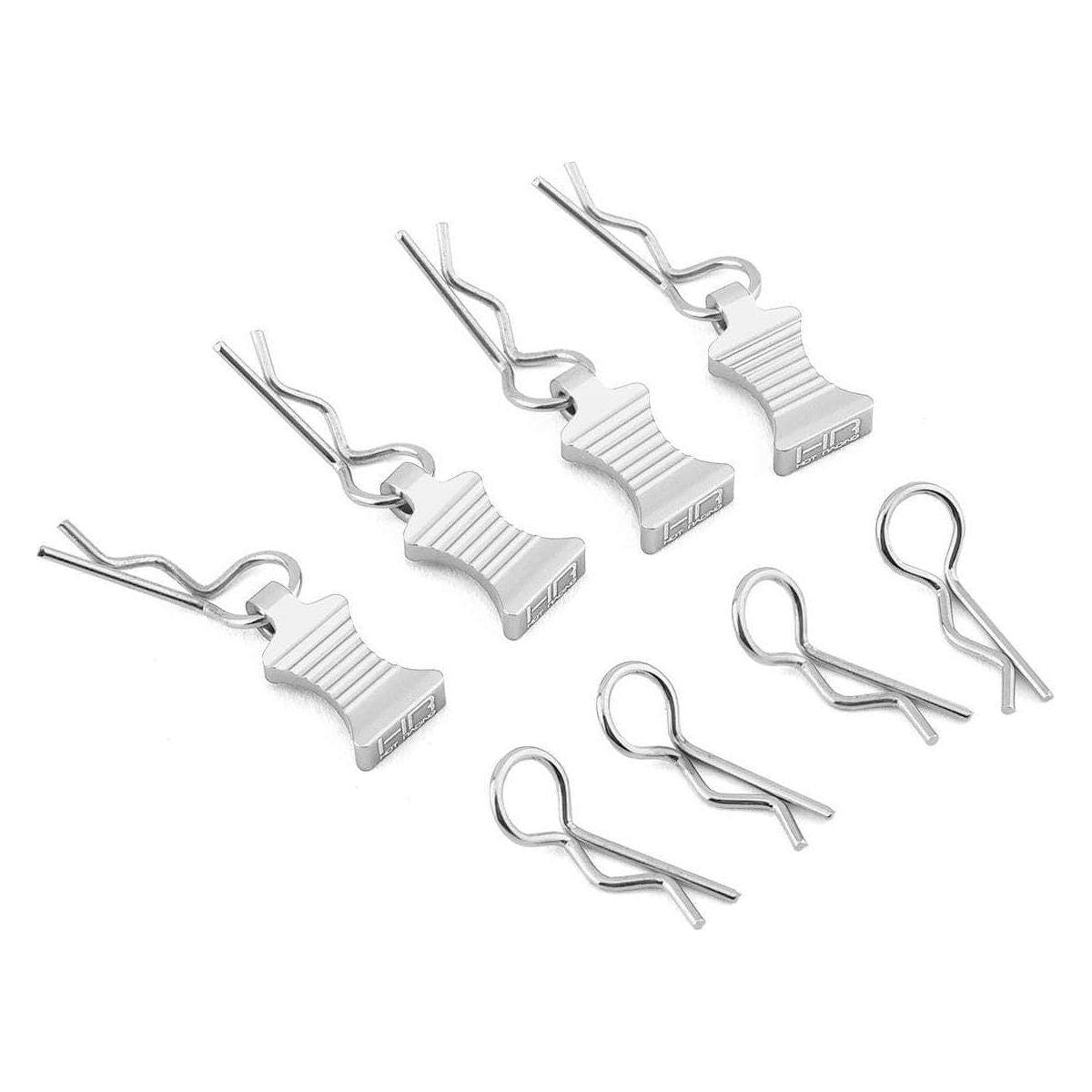  HRAAC03EZ08, Hot Racing 1/10 Aluminum EZ Pulls w/Body Clips (Silver) (4)、mySite、merchandisen