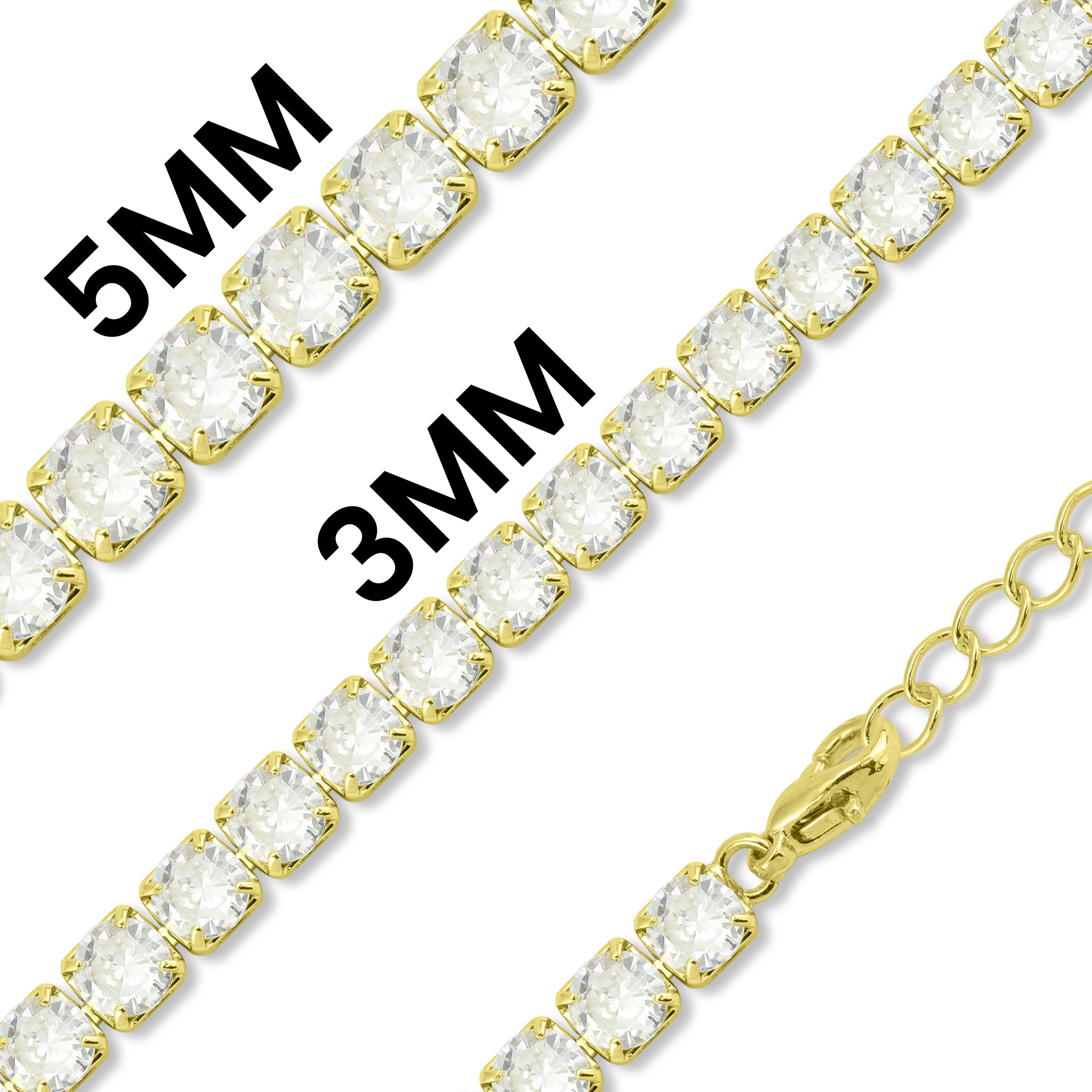 Gold PVD Coated Over Brass Cubic Zirconia Tennis Chains / BLC0002、mySite、dreamappss
