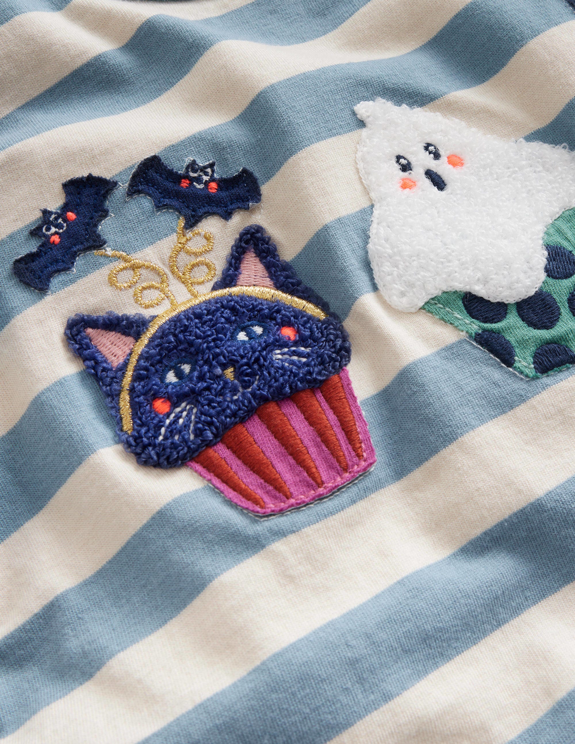  Halloween Appliqu茅 Cotton Top-Pebble Blue/Ivory、mySite、ashleygrahame