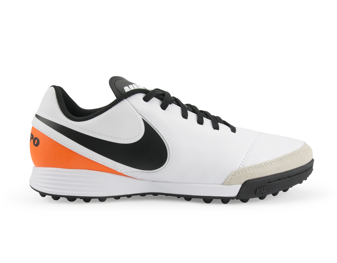 Nike Men's Tiempo Genio Leather Turf Soccer Shoes White/Black/Total Orange、mySite、bottomscart